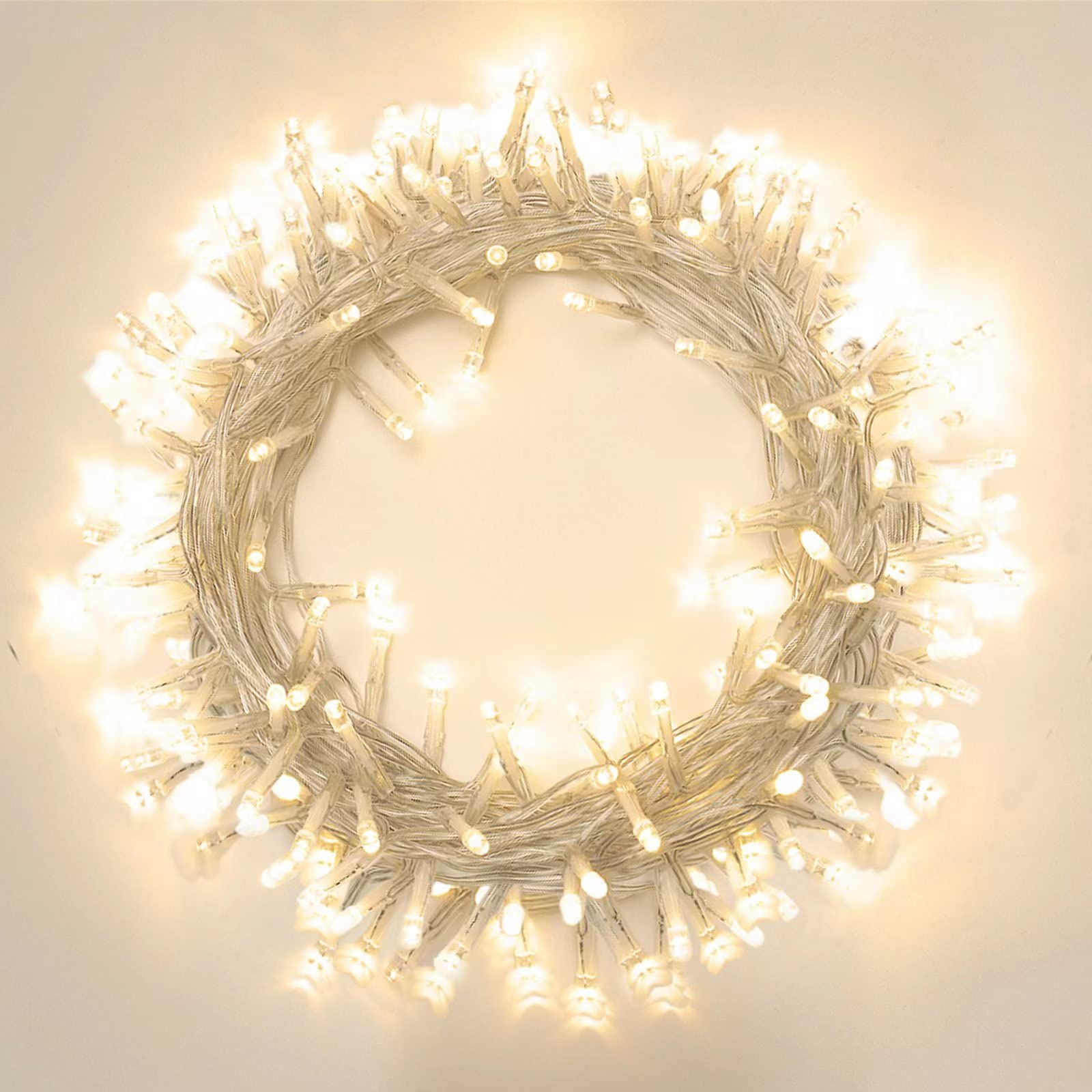 42ft 120 LED Battery Operated String Lights - IP65 Waterproof Outdoor Fairy Lights with 8 Lighting Modes & Timer - Perfect for Bedroom, Garden, Party, Christmas Tree, Patio, Wedding Decor (Warm White) - Indoor & Outdoor Decorative Lighting for Holidays, Events and Home Ambiance