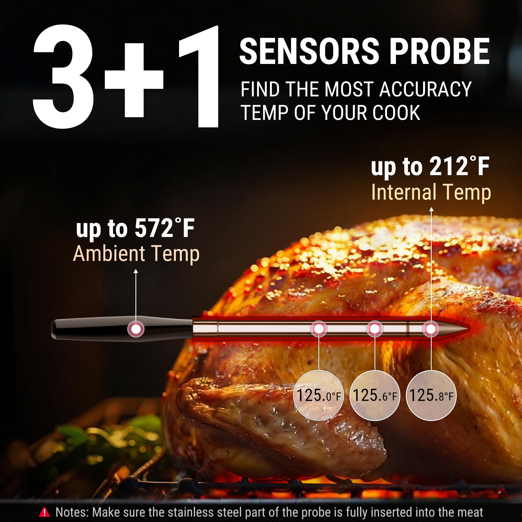 TempSpike Wireless Meat Thermometer with App - WiFi & Bluetooth Smart Grill Thermometer for BBQ, Oven & Smoker | High Precision, Waterproof Probes, Rechargeable Base with Display | Perfect for Grilling, Smoking, Roasting & Baking at Home or Outdoor Cooking