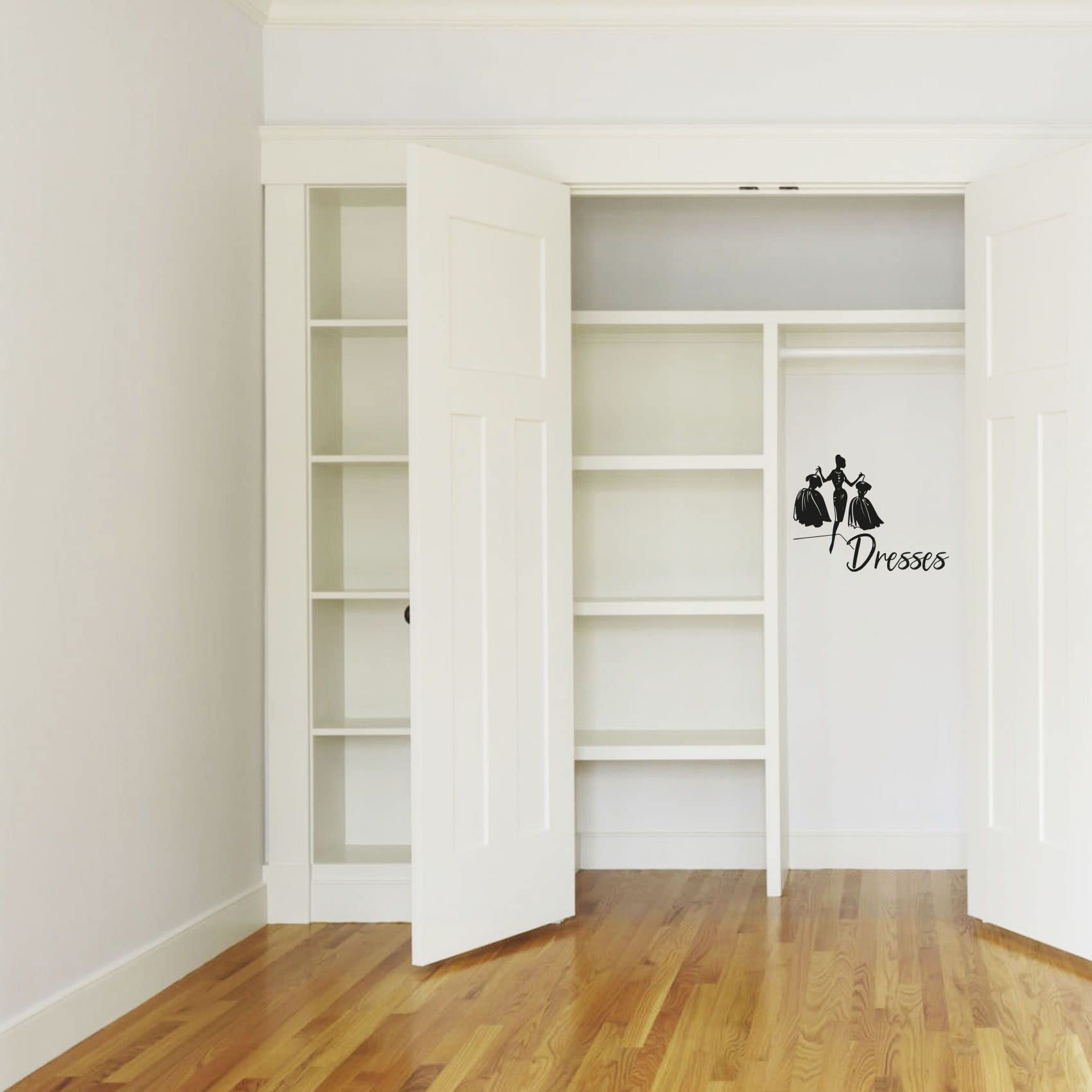 6x10 Inch Vinyl Wall Art Decal Sticker - Dress Closet Storage Organizer & Wardrobe Cabinet Label Signage for Home Dressing Room | Perfect for Bedroom, Walk-in Closet, and Fashion Dresser Organization