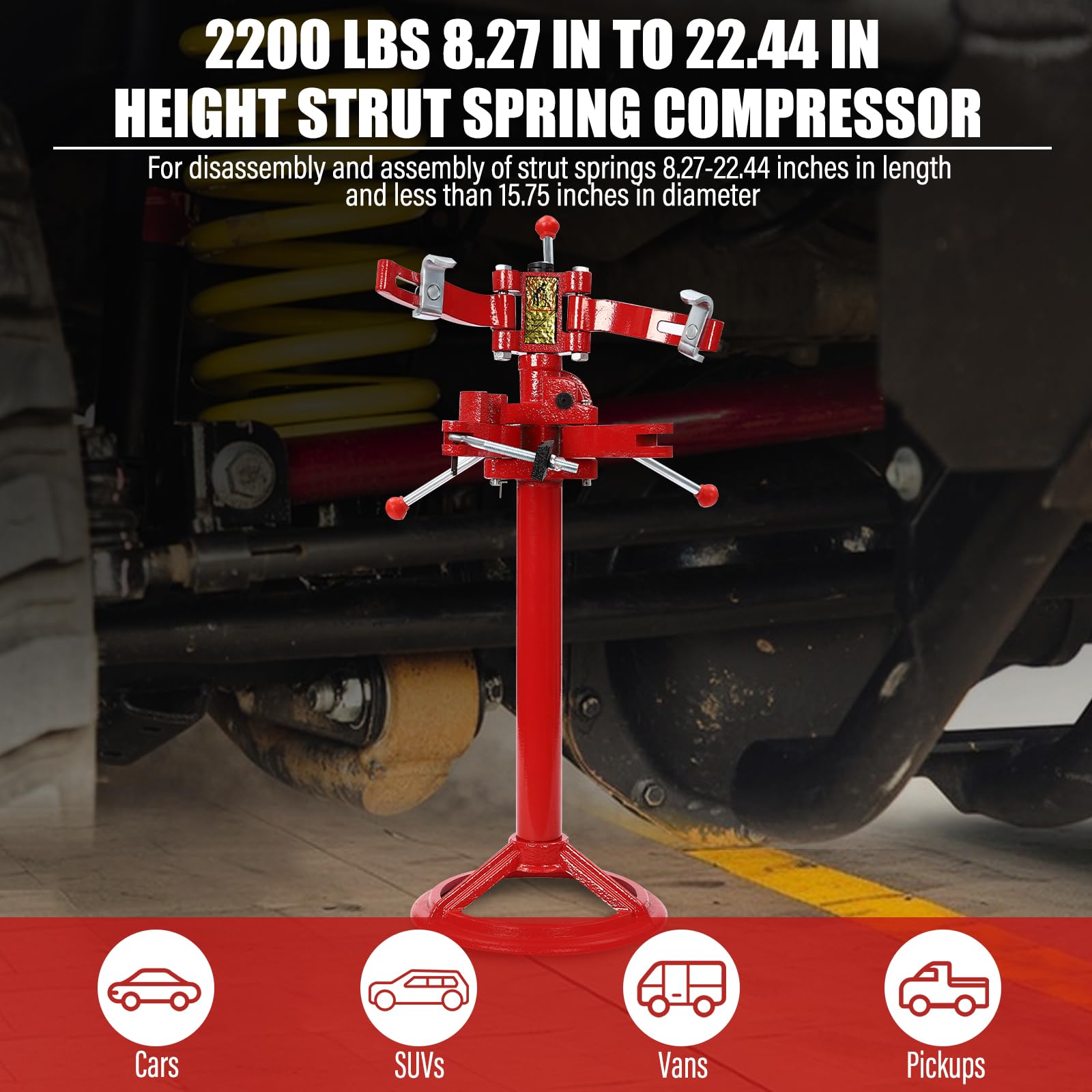 2200 lb Heavy Duty Strut Spring Compressor Tool - Professional Auto Spring Compressor for Cars, Trucks & SUVs (8.27
