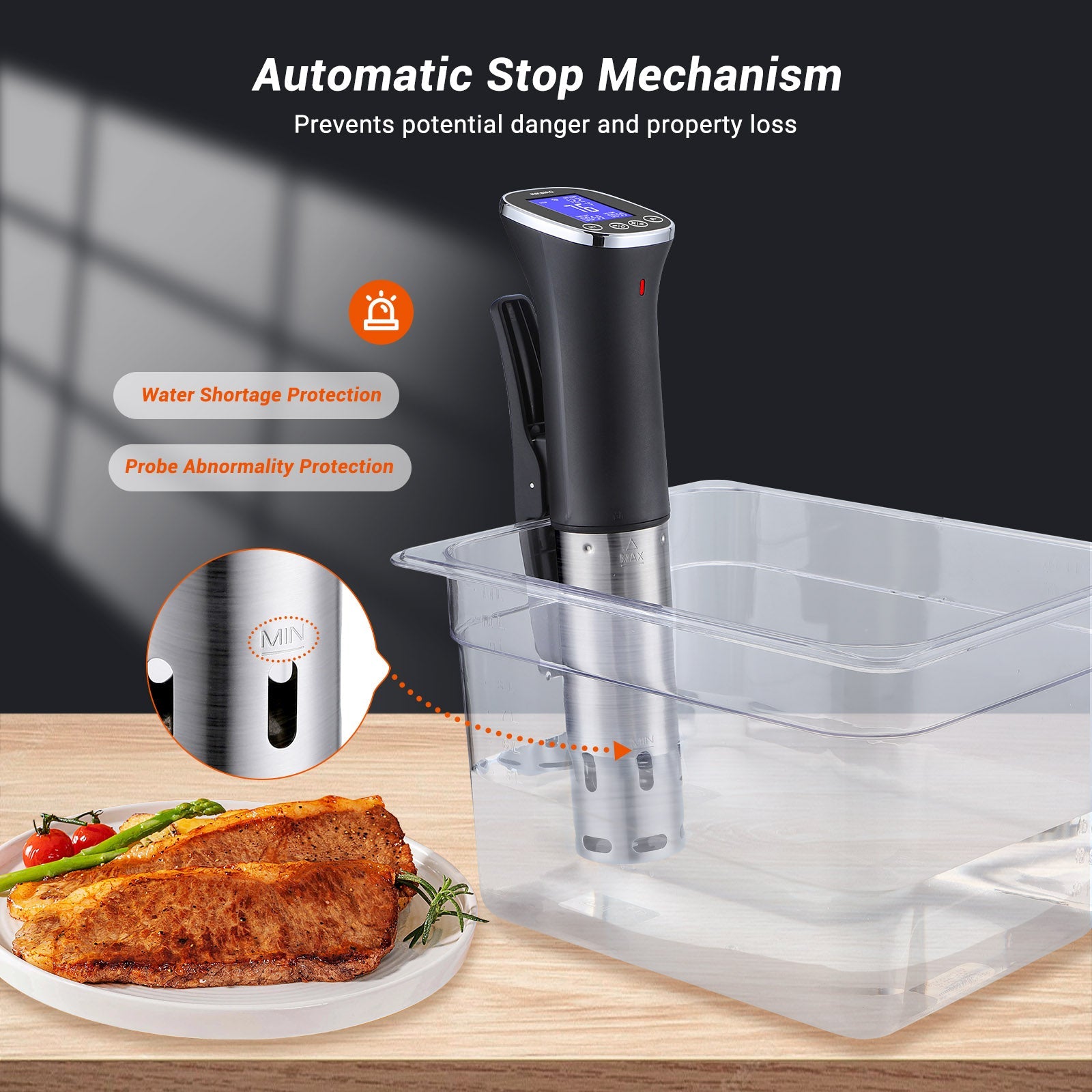 WiFi Sous Vide Cooker ISV 300W - Precision Temperature Control for Perfect Steaks, Chicken & Seafood | Smart App Control | Ideal for Home Chefs & Sous Vide Beginners | Great for Meal Prep & Gourmet Cooking