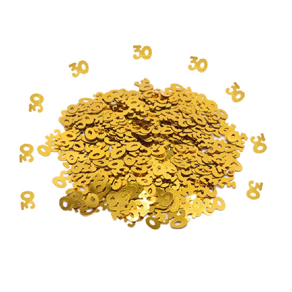 30 Gold Confetti for Birthday & Anniversary Party Decorations - Premium Table Scatter for Wedding, Baby Shower, New Year Celebration - Glittering Party Supplies (Golden, 30 Count)