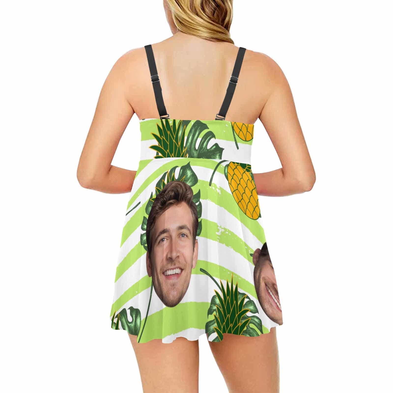 Custom Personalized Women's Flag Print Two-Piece Swimsuit with Shorts - Summer Beachwear for Swimming, Vacations & Gifts