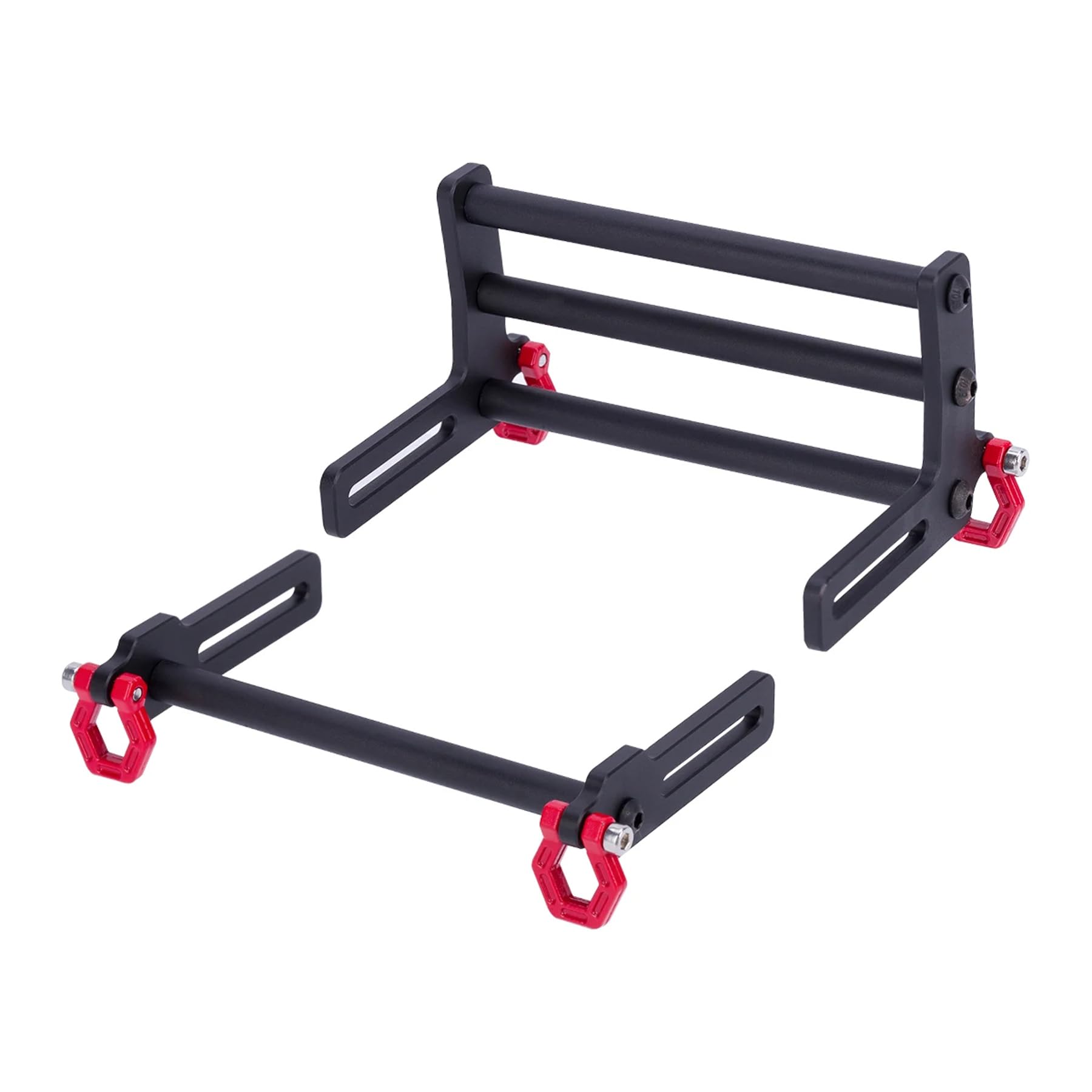 TRX4 Bumper - Adjustable 1/10 Scale Aluminum Front & Rear Bumpers with Bull Bars for RC Crawler Axial SCX10 TRX4 LCG Chassis - Compatible with FJ40 & Dodge Power Wagon Body (Black) - Perfect for Off-Road RC Crawling & Trail Adventures