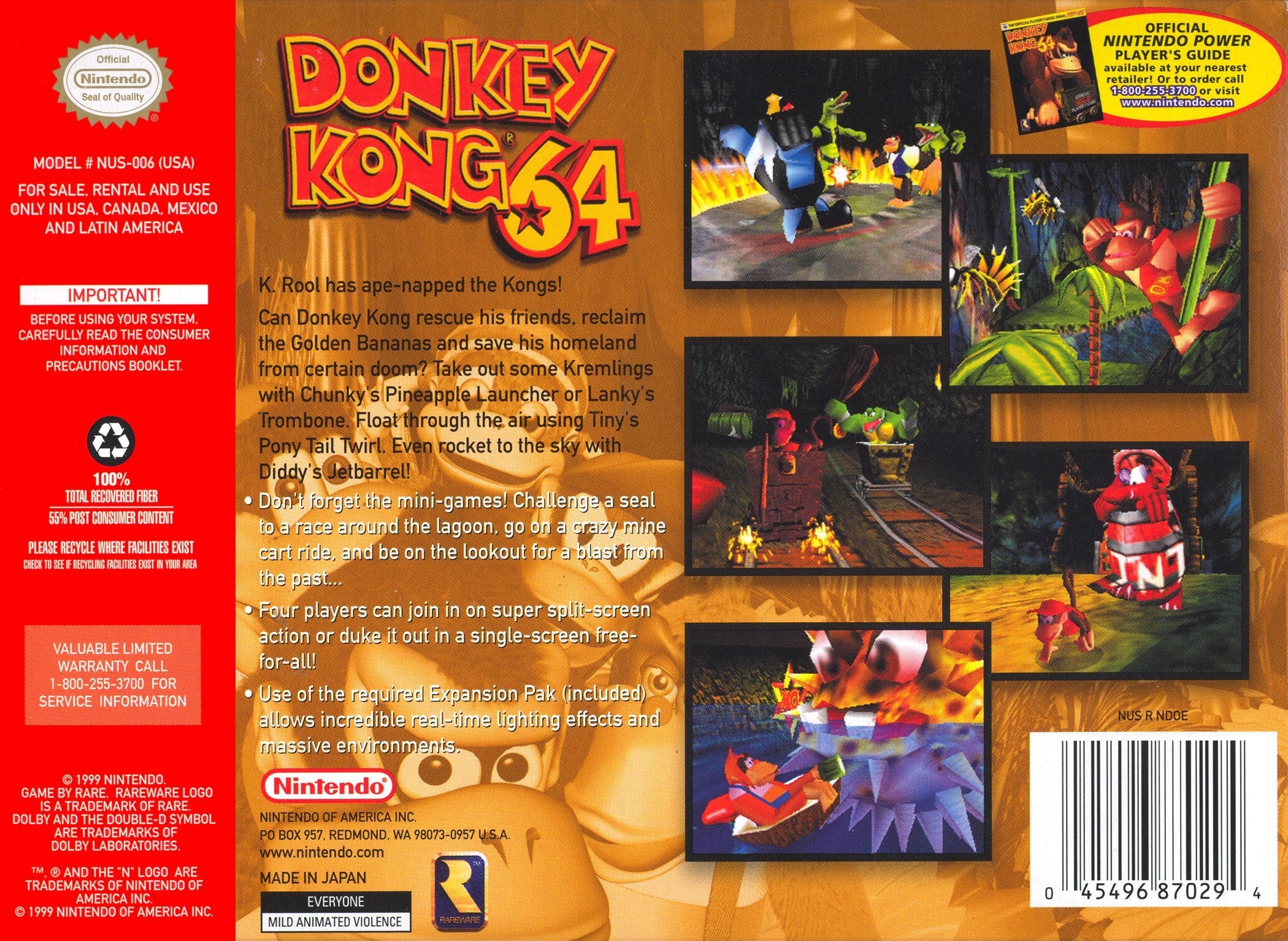 Used Donkey Kong 64 Nintendo 64 Video Game - Retro N64 Cartridge for Collectors & Gamers - Perfect for Nostalgic Gaming Nights & Classic Console Collections