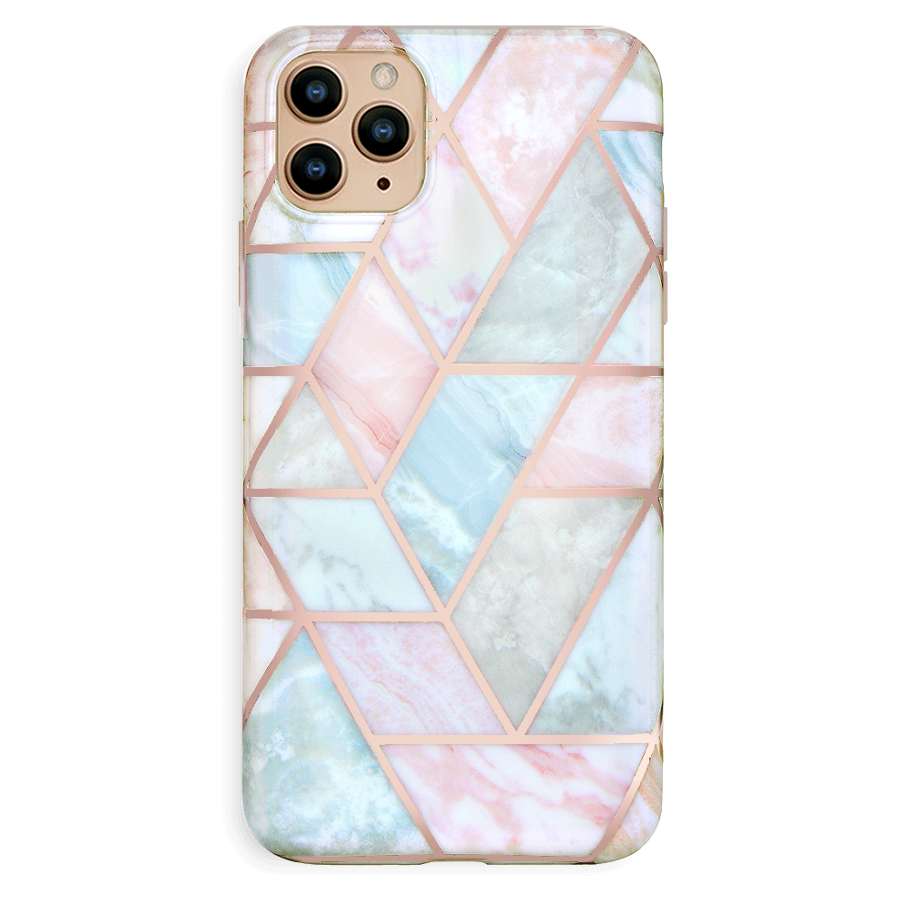 Geometric Marble iPhone Case - Stylish & Durable Phone Cover for iPhone 13/14/15 Pro Max - Perfect for Work, Travel & Everyday Protection