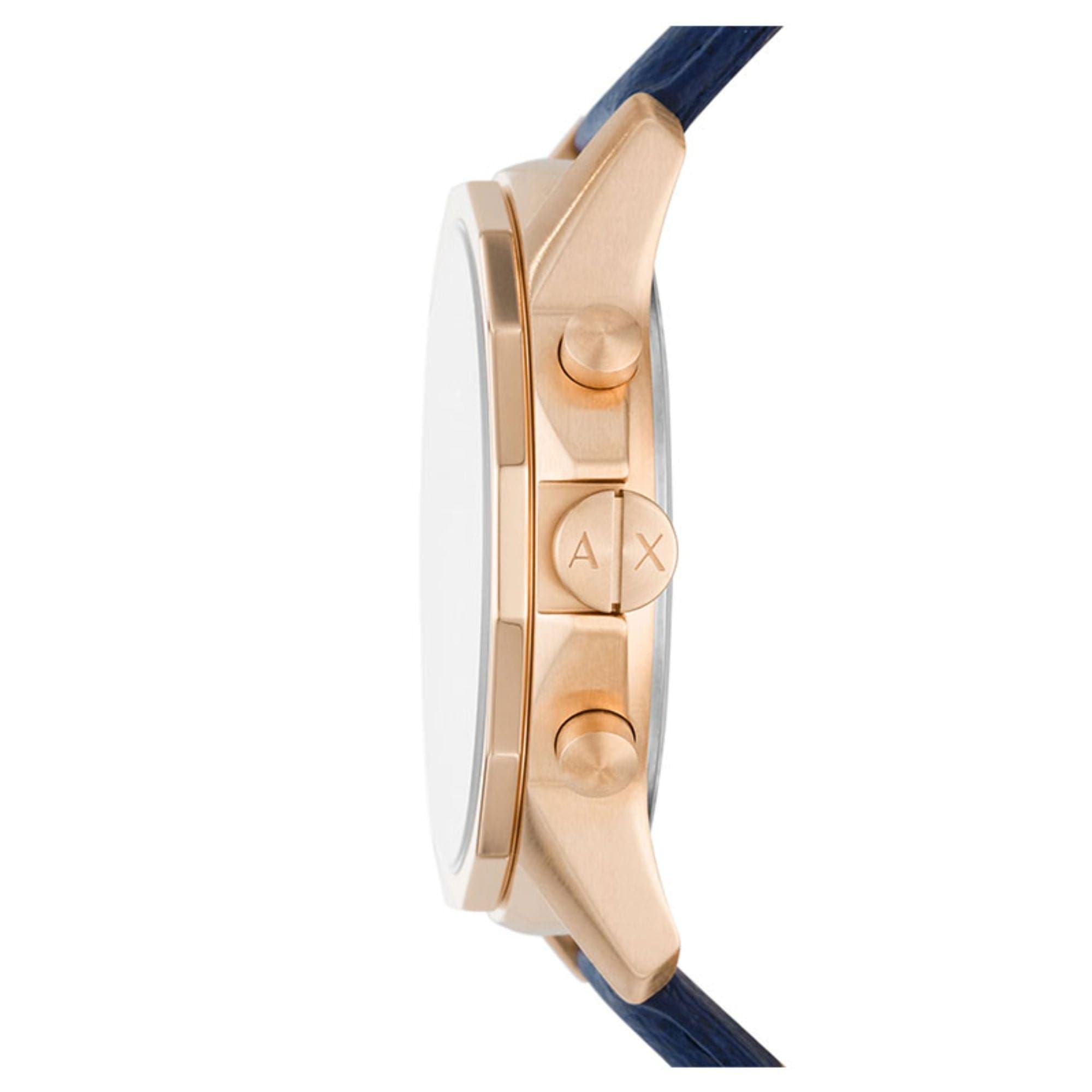 ARMANI EXCHANGE AX1723 Men's Chronograph Watch - Blue Leather Strap, Water Resistant, Date Display | Perfect for Business, Casual Wear & Special Occasions