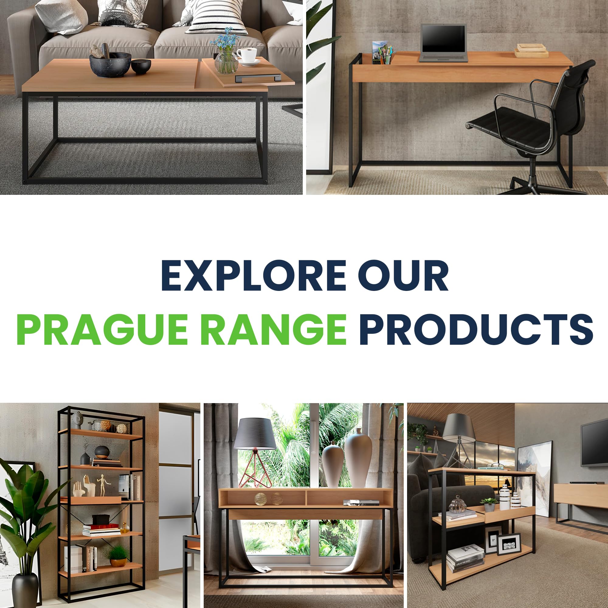 Modern Prague Bookcase - Stylish Wooden Bookshelf for Home & Office - Perfect for Living Room, Bedroom, or Study Room Organization