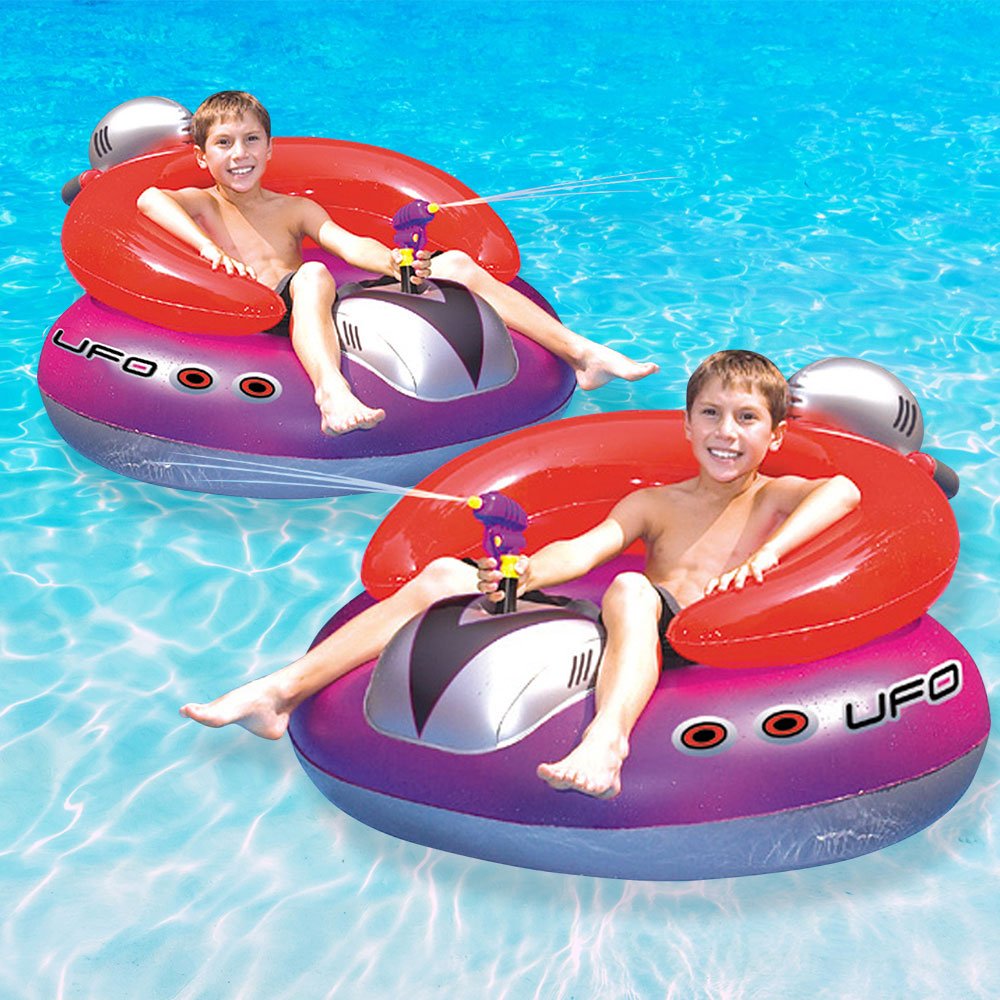 Swimline UFO Squirter Pool Floating Game Toy - 2 Pack Fun Water Toys for Kids & Adults - Perfect for Pool Parties, Beach Games & Summer Water Play