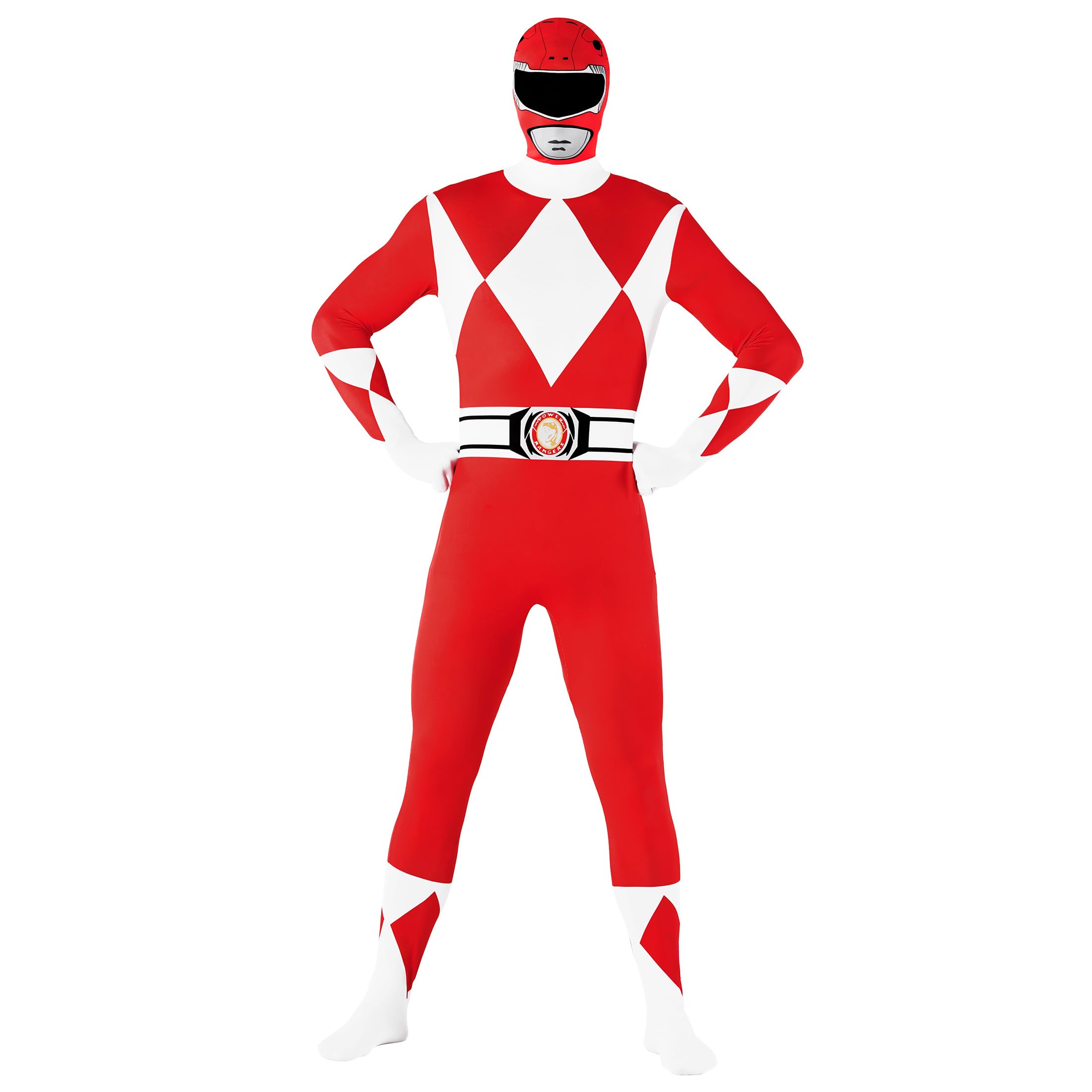 Power Rangers Costume for Adults - Red Ranger Morphsuit Full Body Spandex Suit | Halloween Cosplay, Comic Con, Themed Parties & Superhero Dress Up