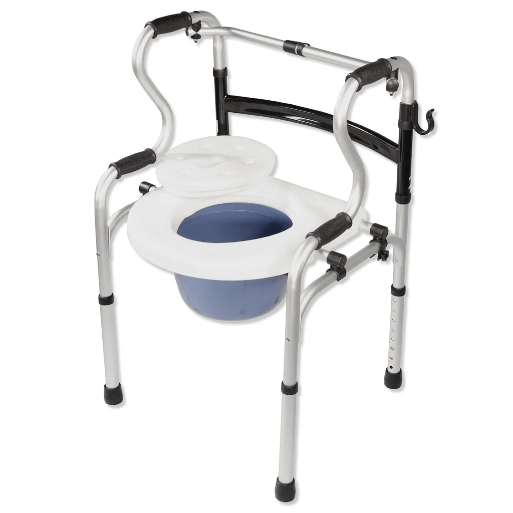 PCP™ 5-in-1 Mobility and Bathroom Aid - Adjustable Shower Chair, Commode, and Safety Rail for Elderly & Disabled - Ideal for Home Care, Assisted Living, and Post-Surgery Recovery