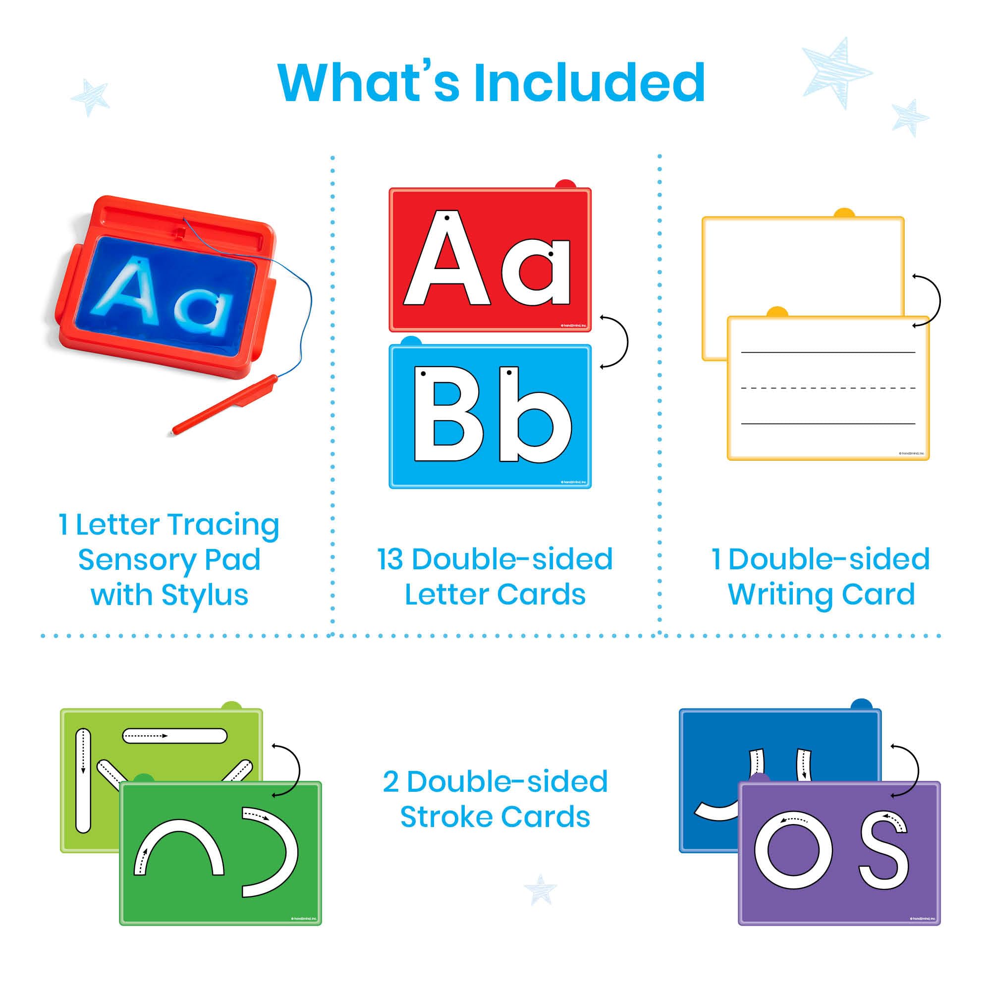 Hand2Mind Letter Tracing Pad for Kids 3-5 - Reusable Writing Practice & Montessori Alphabet Toy for Preschool Learning at Home