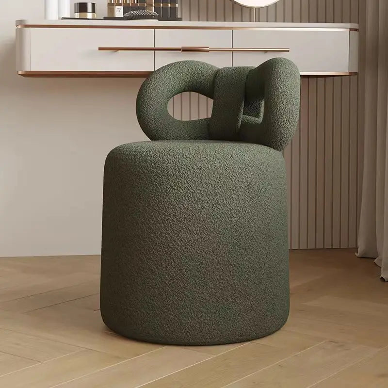 Luxury Cashmere Bow Backrest Stool - Soft & Comfortable Chair for Living Room, Bedroom, or Office - Elegant Home Decor & Seating Solution