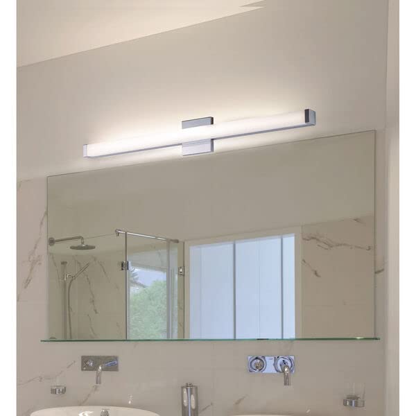Maxim 52008BK 48 Inch Dimmable LED Bathroom Vanity Light - 3000K Warm White, Black Modern Contemporary Fixture for Bathroom Makeup Mirror Lighting | Perfect for Home Bathroom Renovation & Spa Style Decor