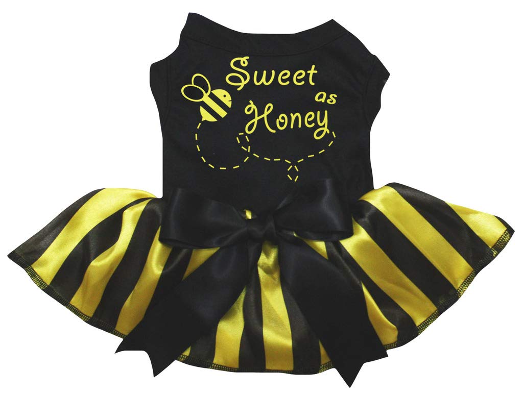 Sweet As Honey Puppy Dog Dress - Cute & Comfortable Pet Clothes for Small Dogs - Perfect for Parties, Photos & Daily Wear