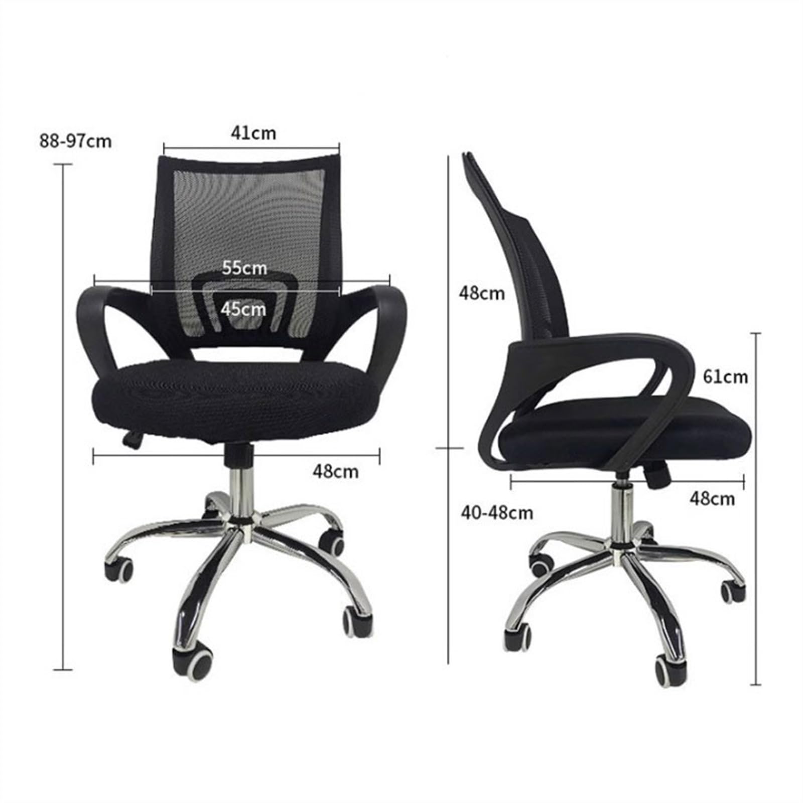Ergonomic Office Chair - Adjustable Computer Desk Chair with Lumbar Support, Swivel & Rolling Wheels for Home, Study, Conference - Comfortable Mesh Back & Seat (Green & Black) - Perfect for Long Hours of Work, Gaming, or Online Classes