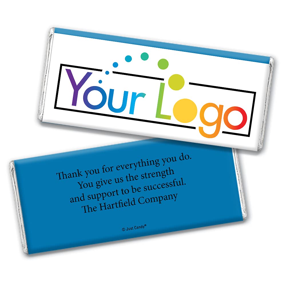 100-Pack Custom Logo Chocolate Bars - Bulk Promotional Candy with Your Brand (Royal Blue) | Perfect for Corporate Gifts, Events & Fundraisers