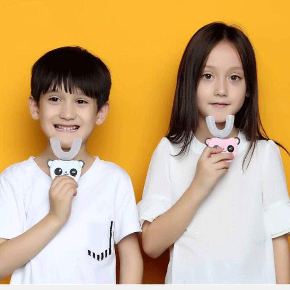 Kids Electric Toothbrush - IPX7 Waterproof, Rechargeable U-Shaped 360° Automatic Toothbrush for Boys & Girls Ages 8-16 | Perfect for Travel & Daily Oral Care (Yellow)