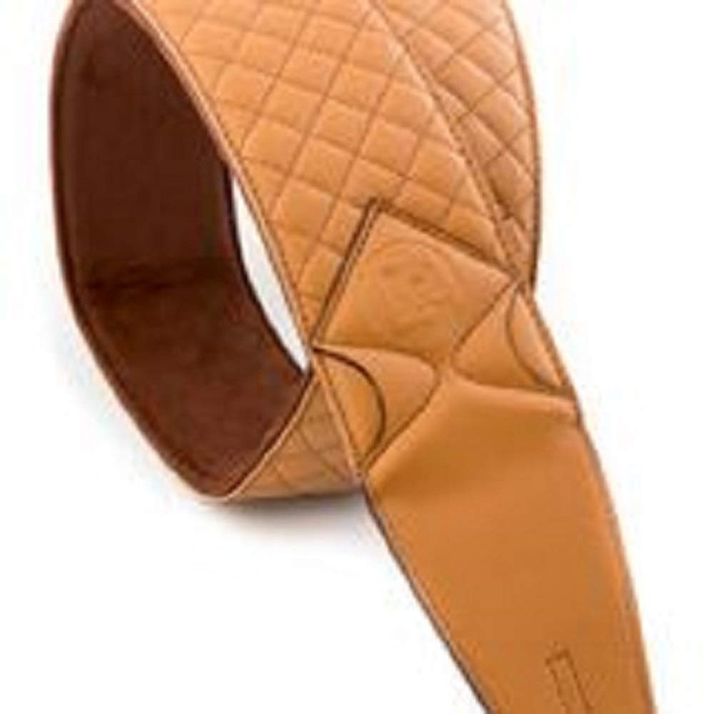 D&A Pro-Performance Quilted Leather Instrument Strap - Premium Guitar/Bass Strap for Musicians - Comfortable & Durable (VCC-0100) - Perfect for Live Performances, Studio Sessions & Travel
