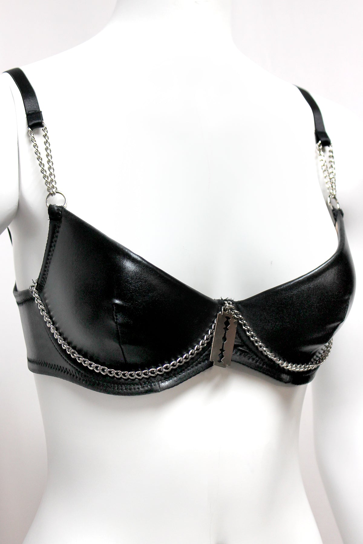 Masochist Molded Underwire Chain Bra - Sexy Lingerie for Women, Gothic Fashion, BDSM & Fetish Wear - Perfect for Roleplay, Boudoir Photos & Special Occasions