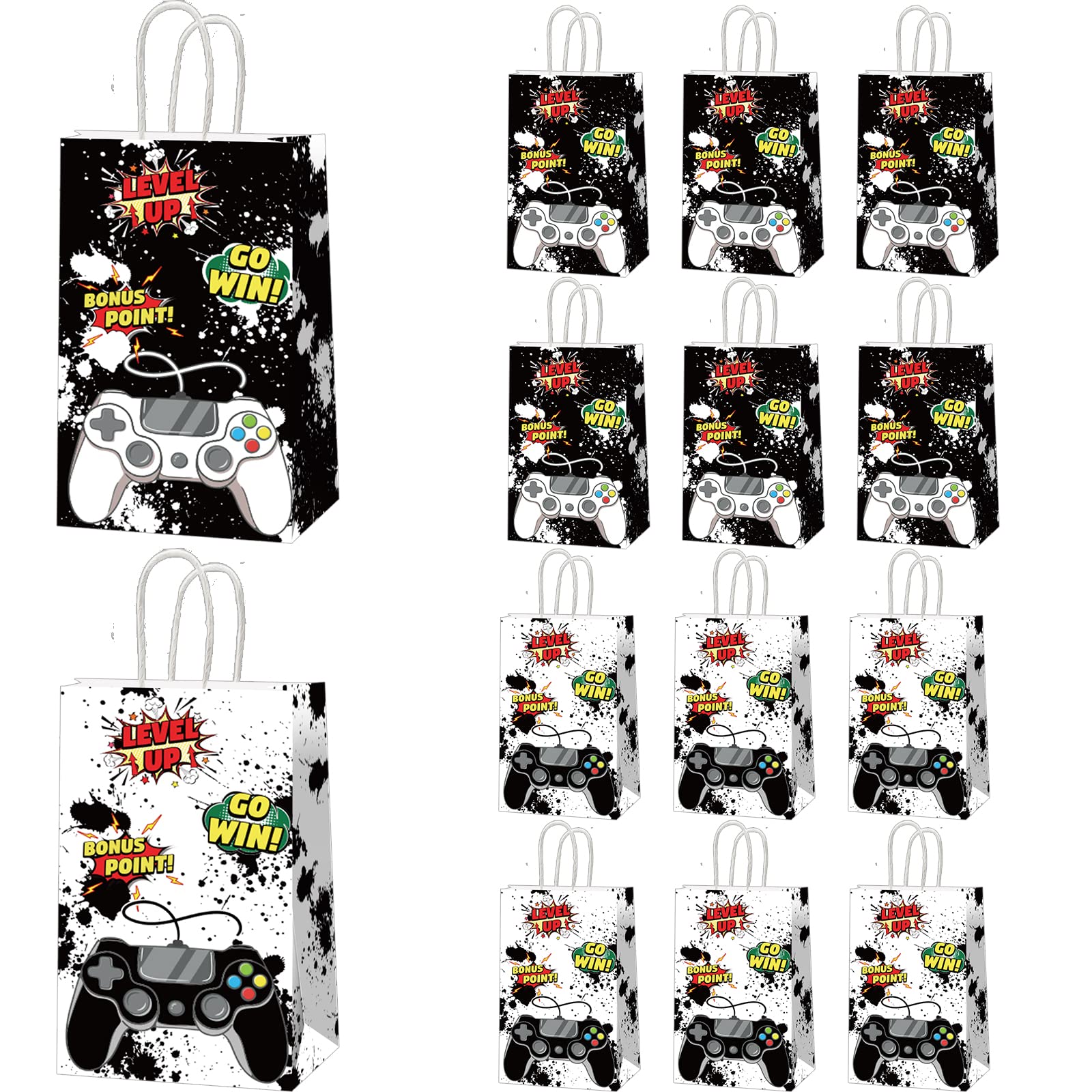12 Pack Video Game Party Favors - Birthday Party Gift Bags for Kids, Gamer Goodie Bags, Baby Shower & Newborn Party Supplies - Perfect for Gaming Themed Parties, Birthday Celebrations & Special Events