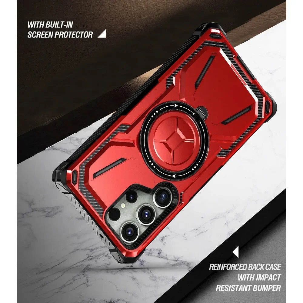 Samsung Galaxy S25 Ultra Phone Case with Belt Clip & MagSafe Magnetic Ring - Secure & Hands-Free for Outdoor, Work & Travel
