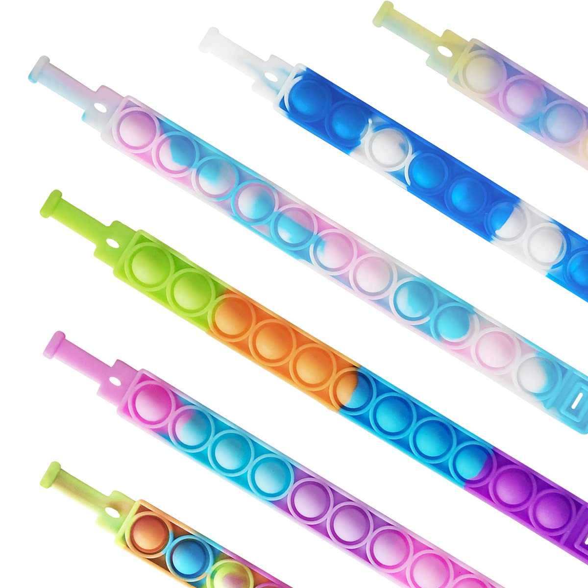 120 Pcs Pop Bracelet Bubble Fidget Sensory Toys - Stress Relief & Anxiety Relief for Kids & Adults - Perfect for Classroom Prizes, Party Favors, Easter Basket Stuffers, Christmas & Valentine Gifts - Great for ADHD, Autism & Sensory Play