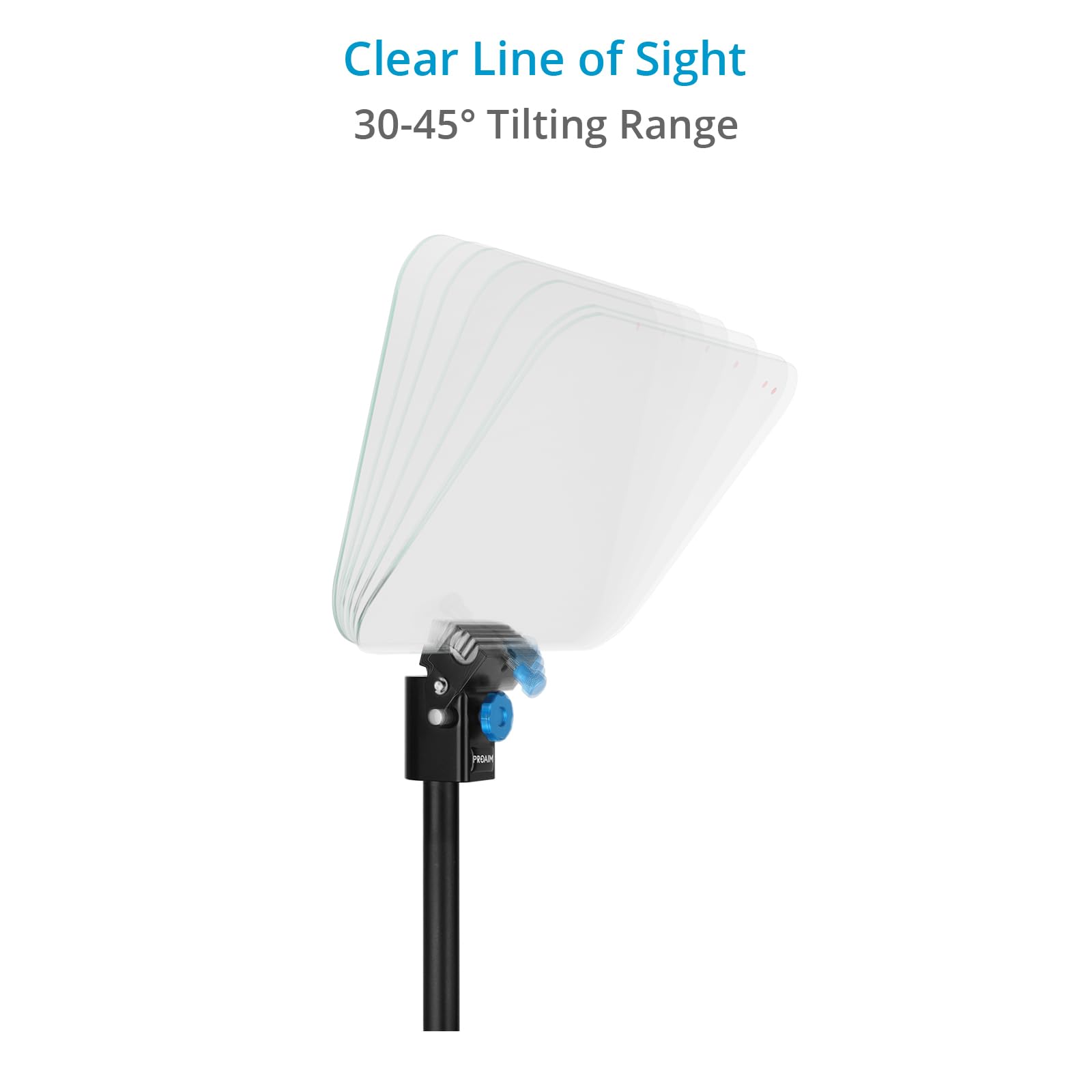 PROAIM Professional Teleprompter Kit with Telescopic Stand & 60/40 Beam Splitter Glass - Compatible with 17