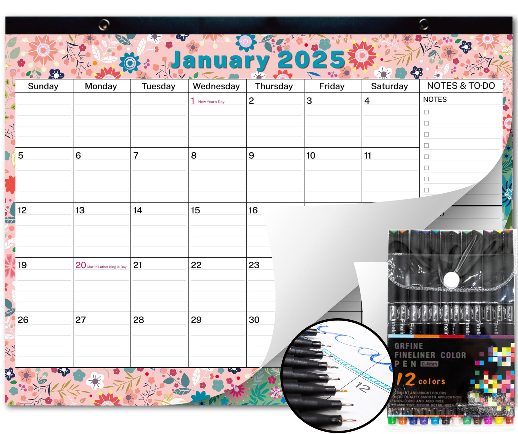 January 2025 to June 2026 18-Month Desk Calendar - Large 17.3