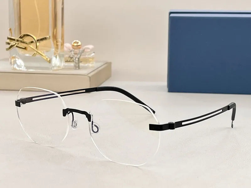 Aimee Women's Rimless Oval Square Screwless Titanium Eyeglasses 92423 - Lightweight Comfortable Glasses for Work, Reading & Fashion - Perfect for Office, Study & Daily Wear