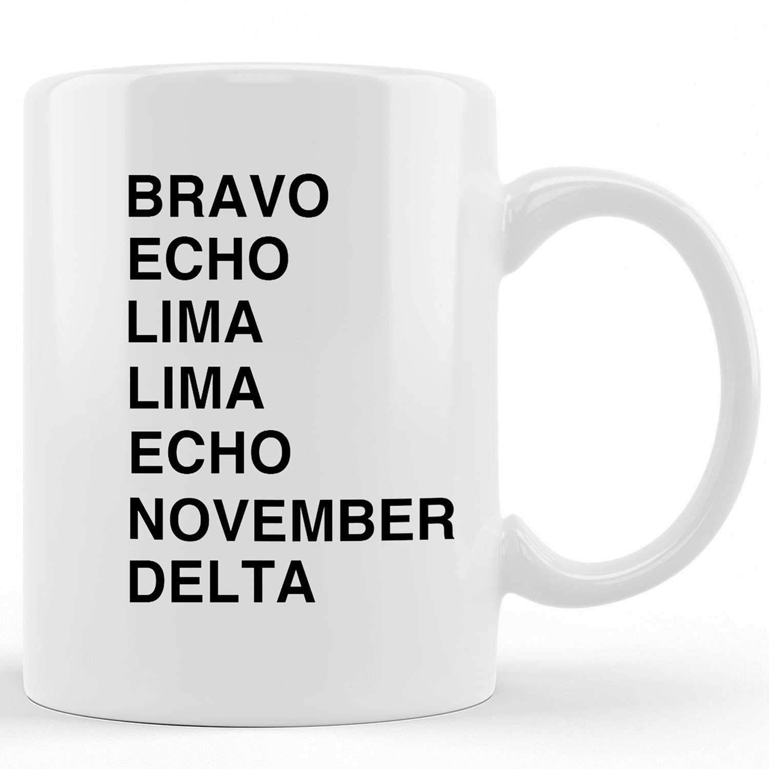 Funny Retirement Gift Mug - Personalized Joke Coffee Cup for Coworkers, Friends, Him, Her or Boss - 11oz & 15oz Ceramic Tea Mug with NATO Phonetic Alphabet - Great Office Leaving Gift & Humorous Present for Colleagues - Perfect for Farewell Parties, Work Anniversaries & Daily Coffee Breaks