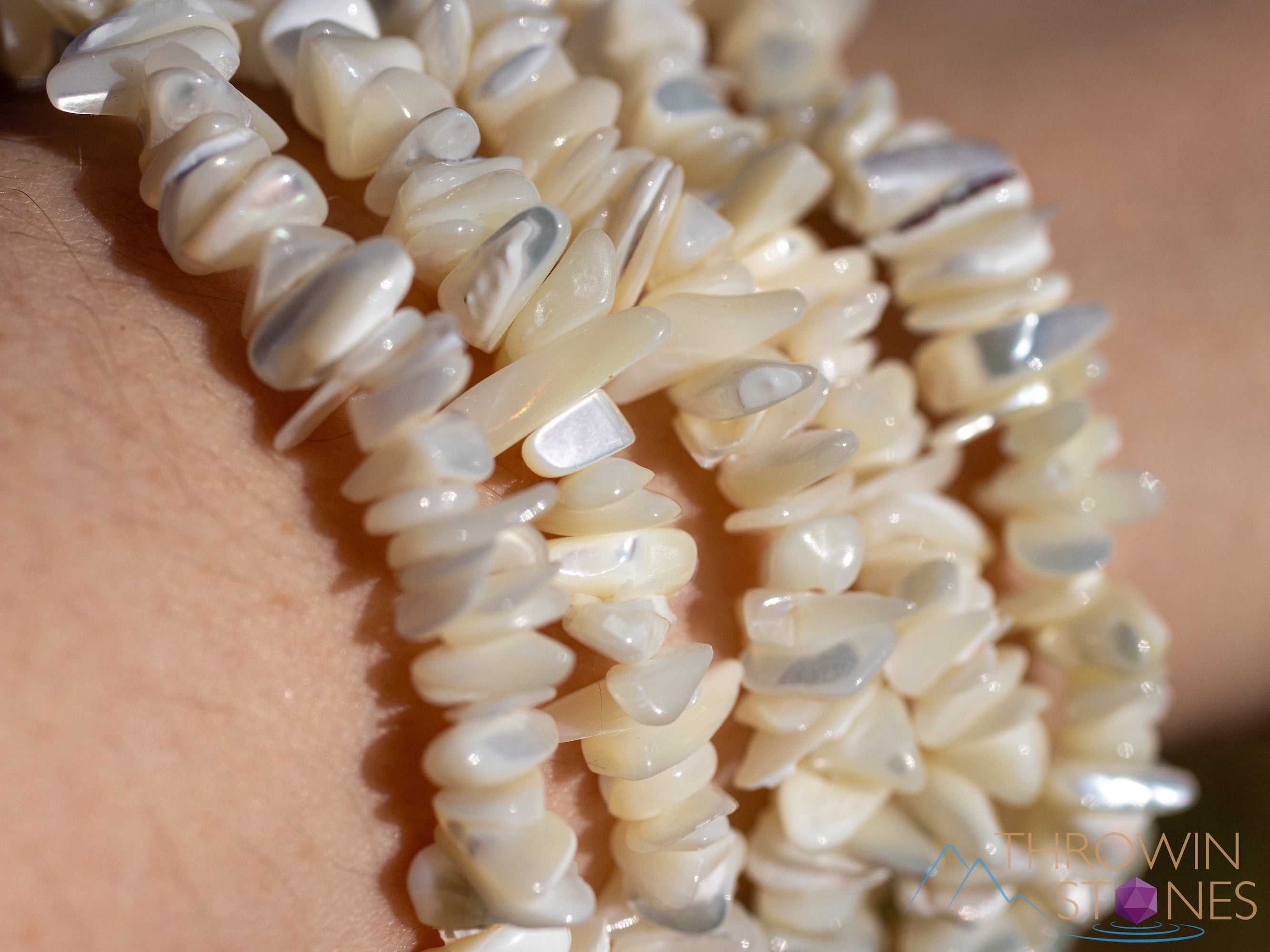 Handmade Mother of Pearl Bracelet with Crystal Chip Beads - Elegant Beaded Birthstone Gemstone Jewelry Gift for Women | Perfect for Birthdays, Anniversaries & Special Occasions