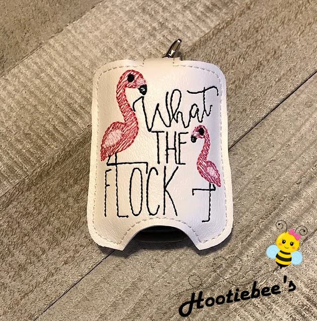 Flamingo Hand Sanitizer Holder Keychain - Portable Sanitizer Bottle Clip for Purse, Backpack & Keys - Perfect for Travel, Office, Gym and Everyday Use