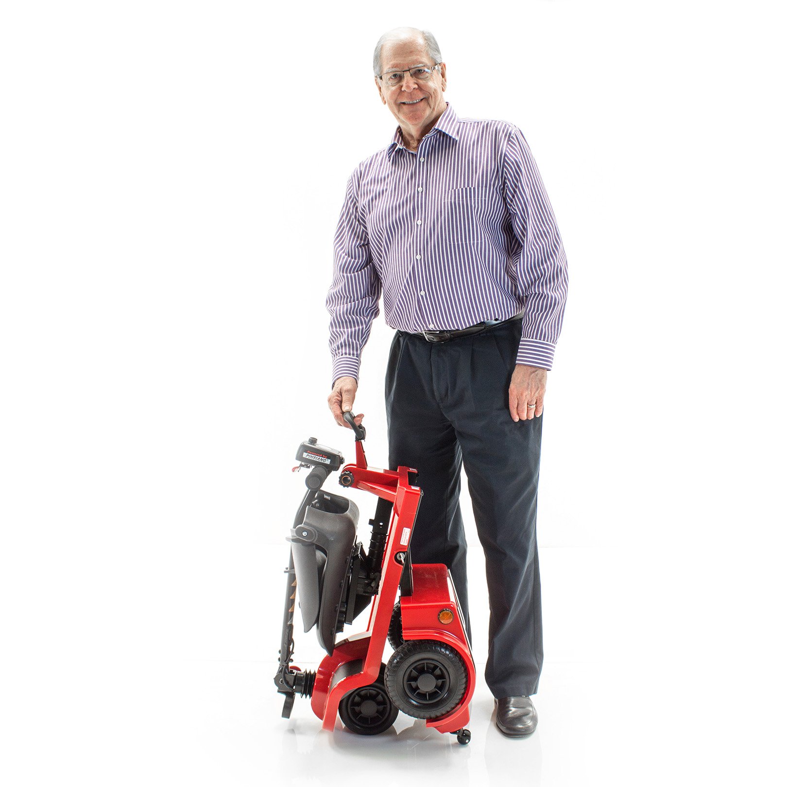 Shoprider Echo Folding Scooter - Red Travel Mobility Scooter for Adults | Compact & Lightweight Electric Scooter for Shopping, Travel & Daily Commute