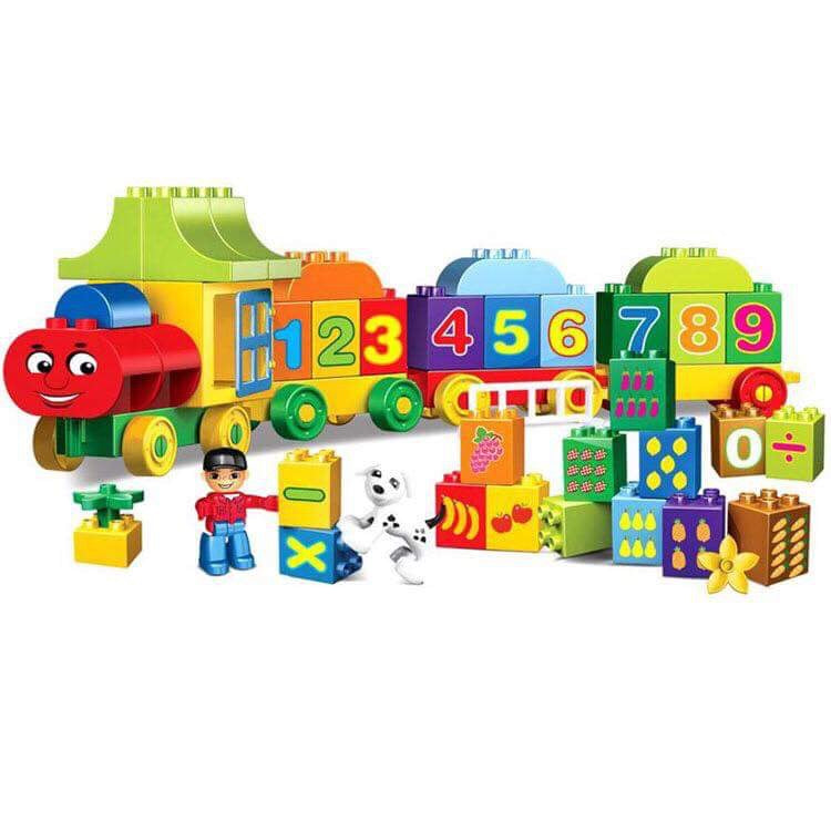 Educational ABC & 123 Building Block Train Toy for Toddlers - STEM Learning Alphabet & Number Recognition - Perfect for Preschool Classroom & Kids' Playroom