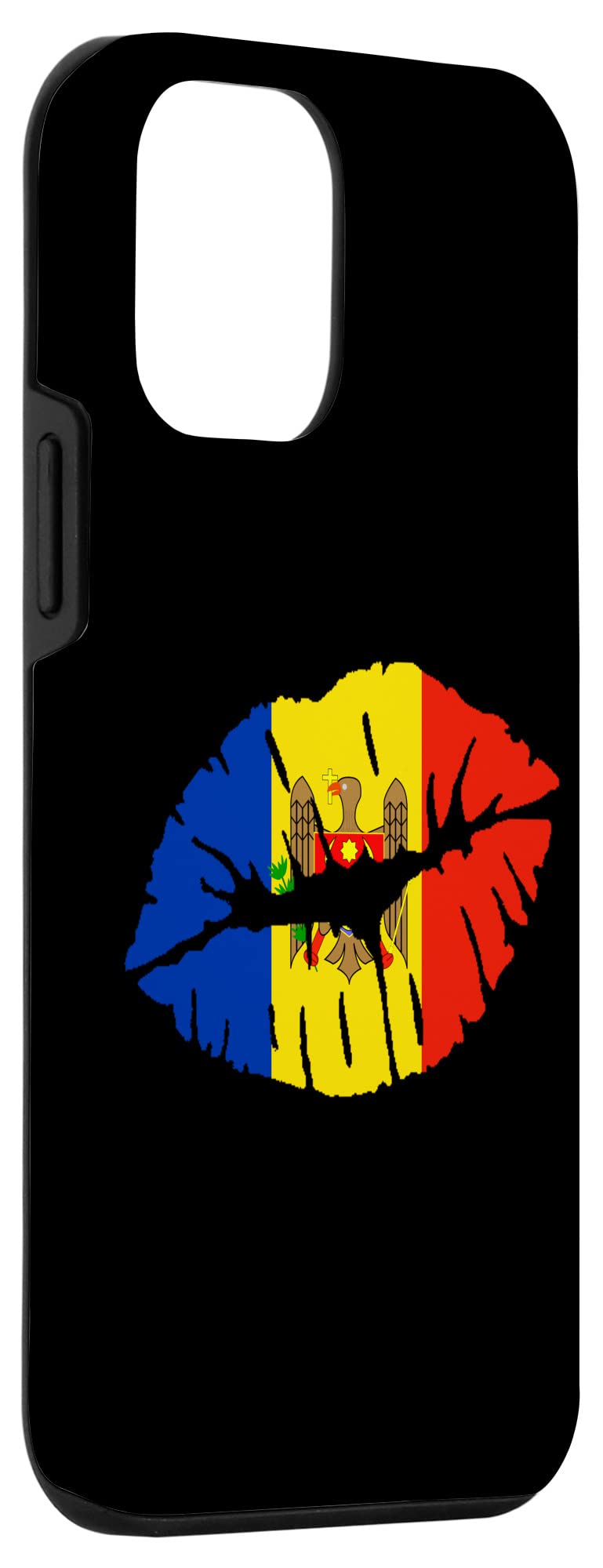 iPhone 12 Mini Phone Case with Moldova Flag Design - Perfect Gift for Moldovans | Lip Kiss Pattern Protective Cover for Daily Use & Special Occasions
