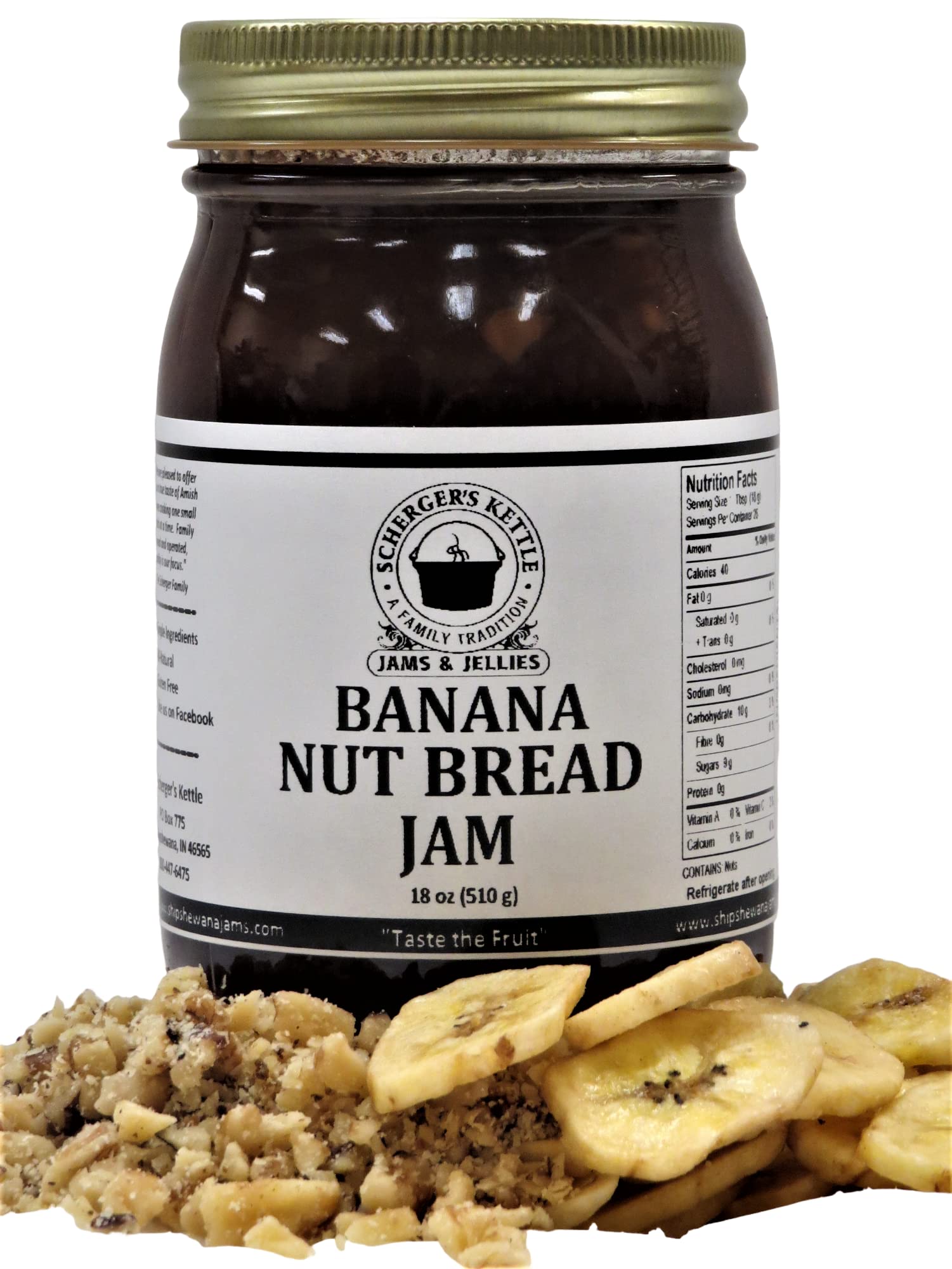 Delicious Banana Nut Bread Jam - 18 oz Jar | Homemade Flavor for Toast, Pancakes & Desserts | Perfect Breakfast Spread & Gift Idea