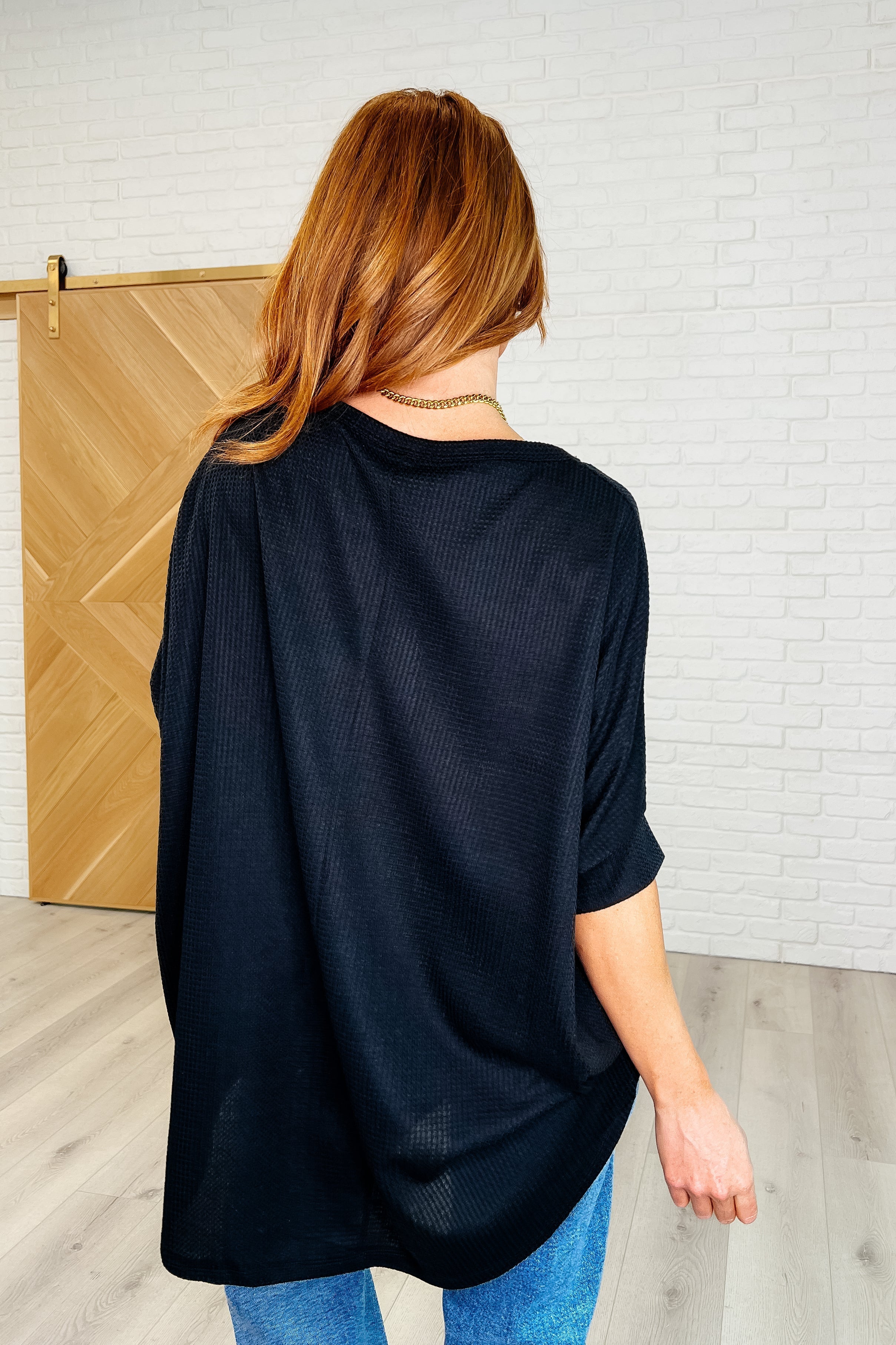 Minimal Muse Batwing Sleeve T-Shirt - Black Women's Casual Top for Everyday Wear & Layering | Perfect for Work, Outings & Relaxing