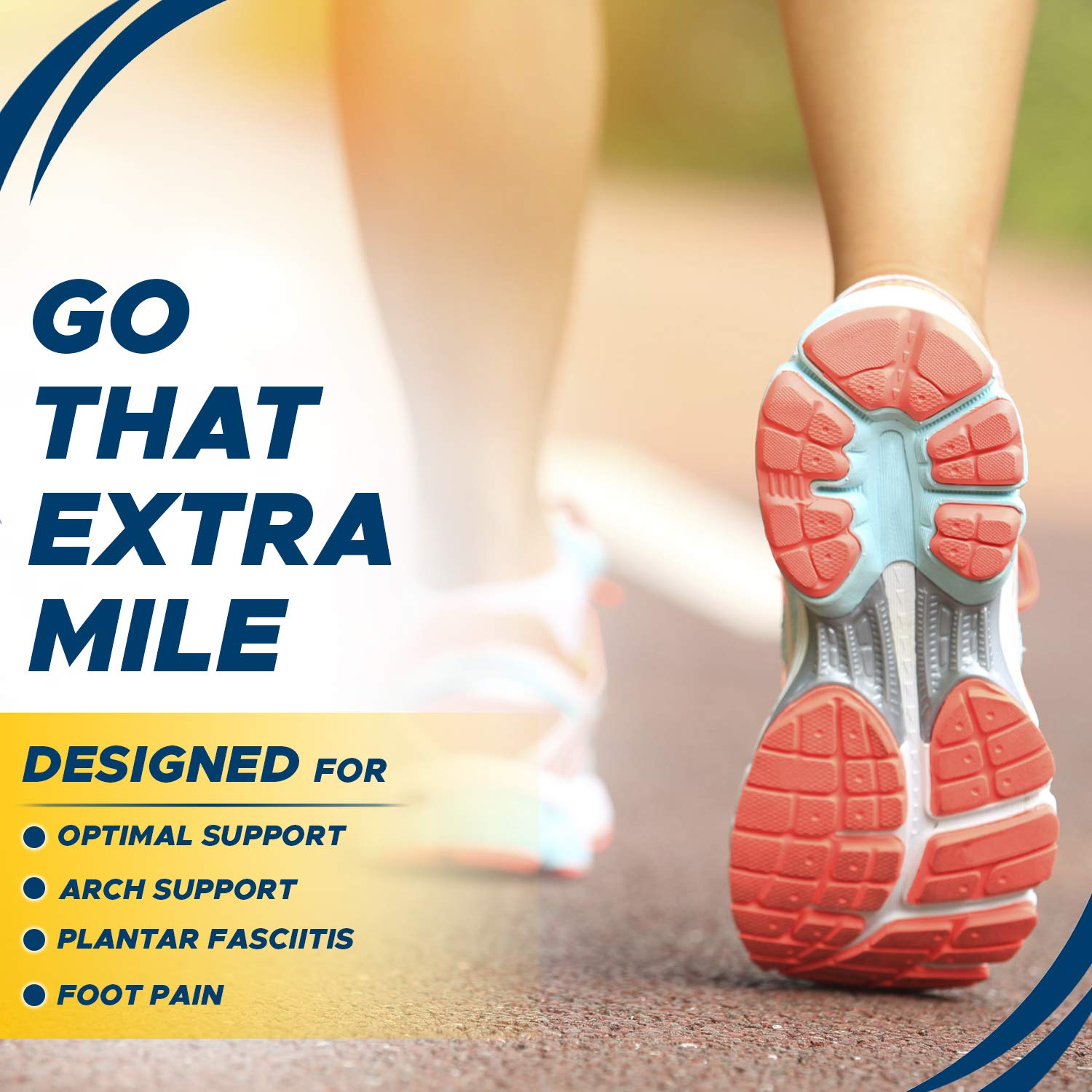 Happy Feet Arch Support Insoles for Women (Size 8-12) - Plantar Fasciitis Relief & Comfort Gel Orthotic Shoe Inserts - Perfect for Running, Walking & All-Day Wear