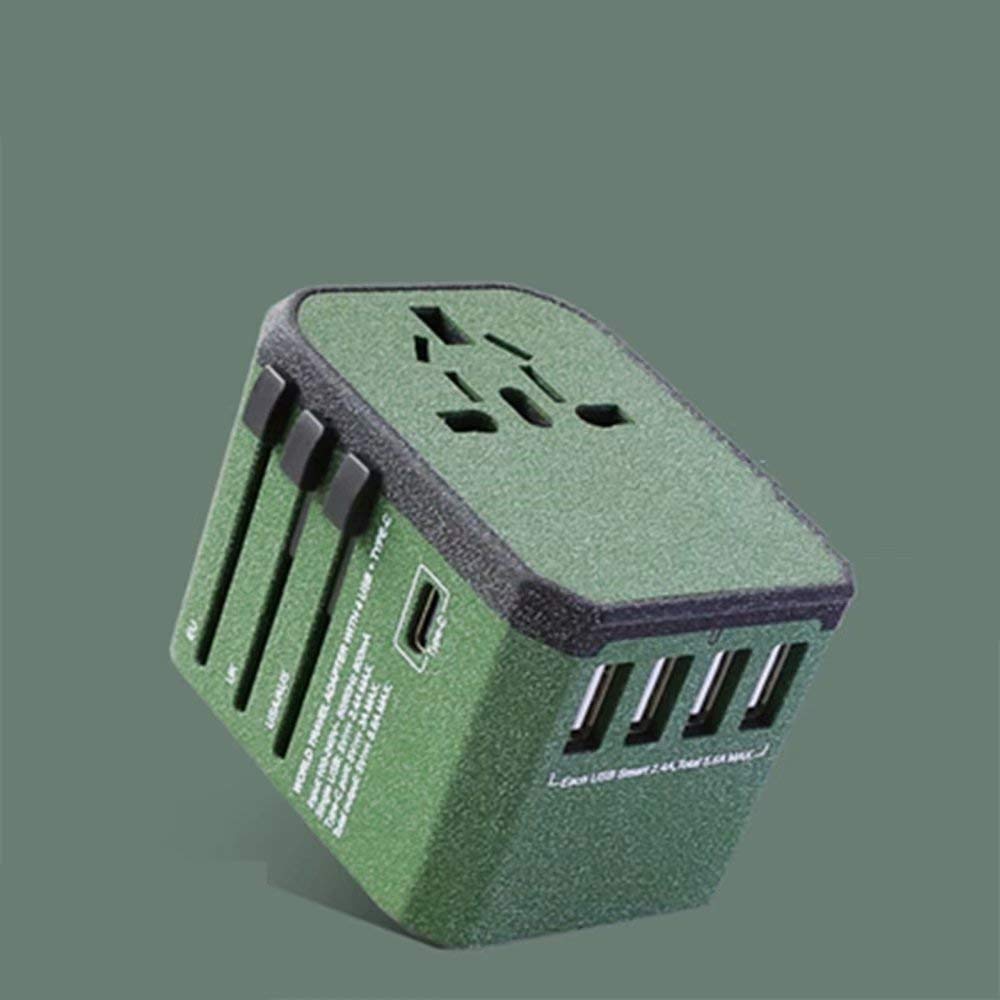 Universal Travel Power Adapter with 4 USB Ports (2.4A Fast Charging) - Worldwide AC Outlet Plug Converter for Europe, Asia, US - Perfect for Laptops, Phones & Tablets While Traveling
