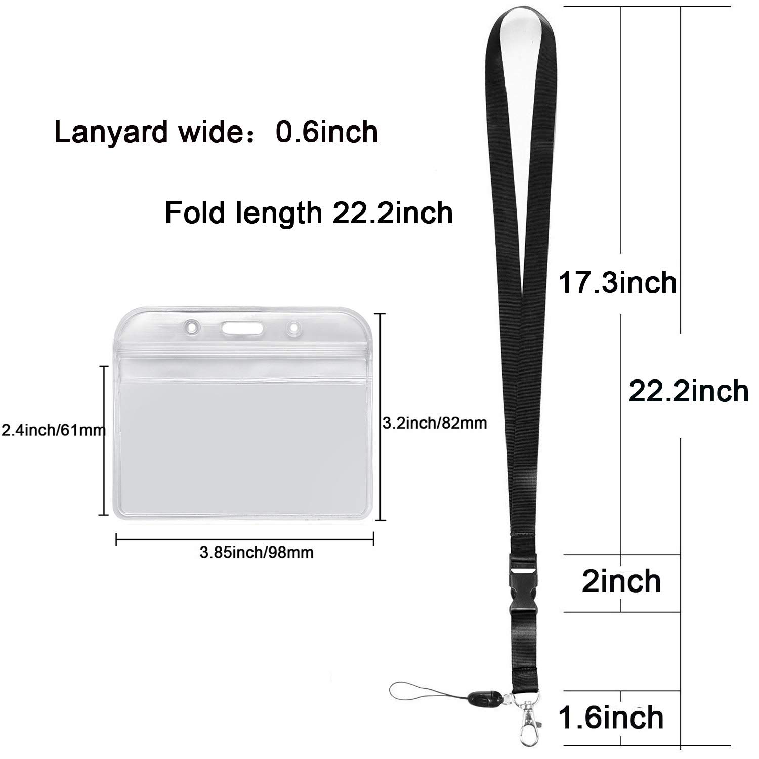 YOUOWO 5 Pack ID Lanyards with Badge Holder - Office, Cruise & Events