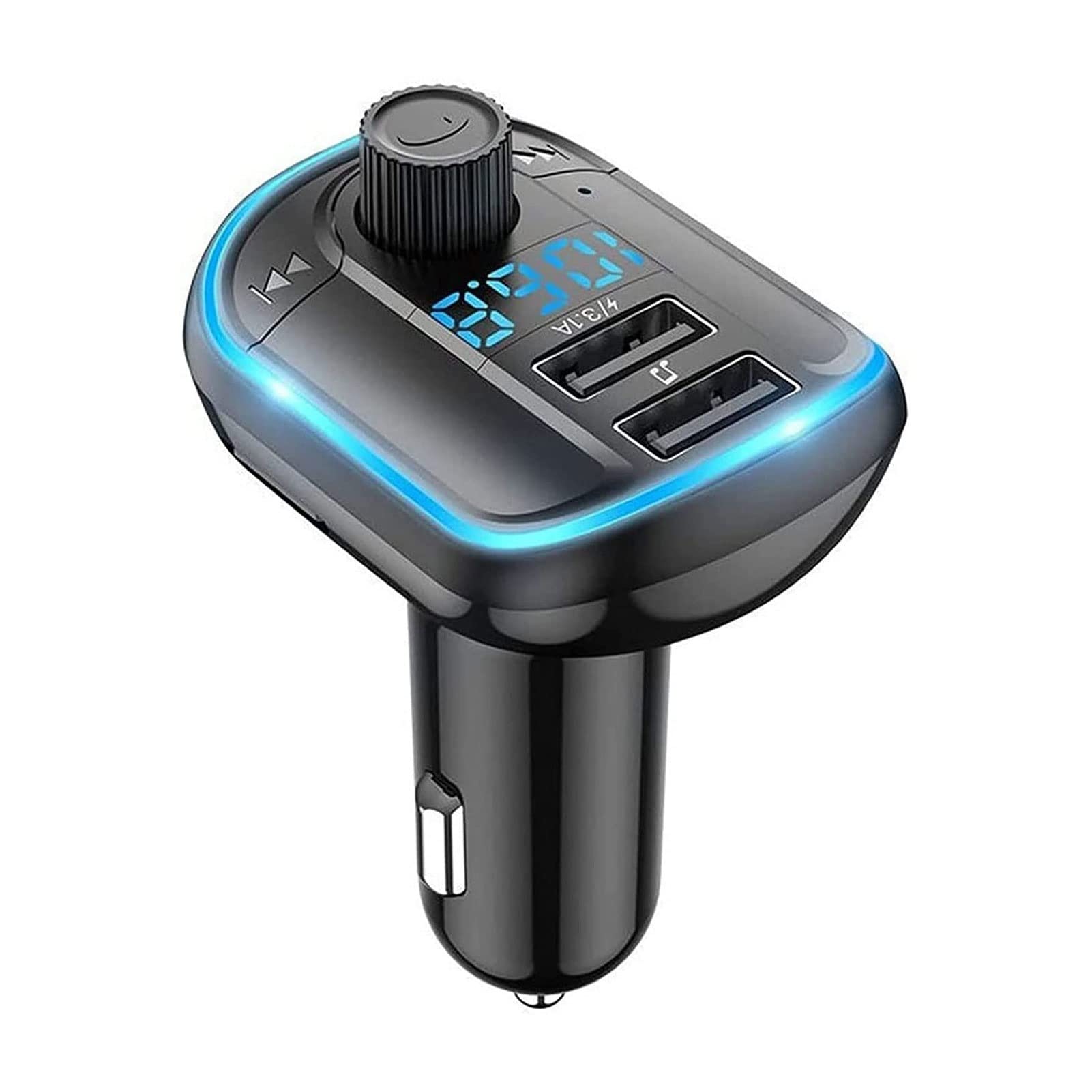 Sxdthy Bluetooth 5.0 FM Transmitter for Car - Wireless Bluetooth FM Radio Adapter with Hands-Free Calling, Dual USB Charging Ports & Music Player - Perfect for Road Trips & Commuting
