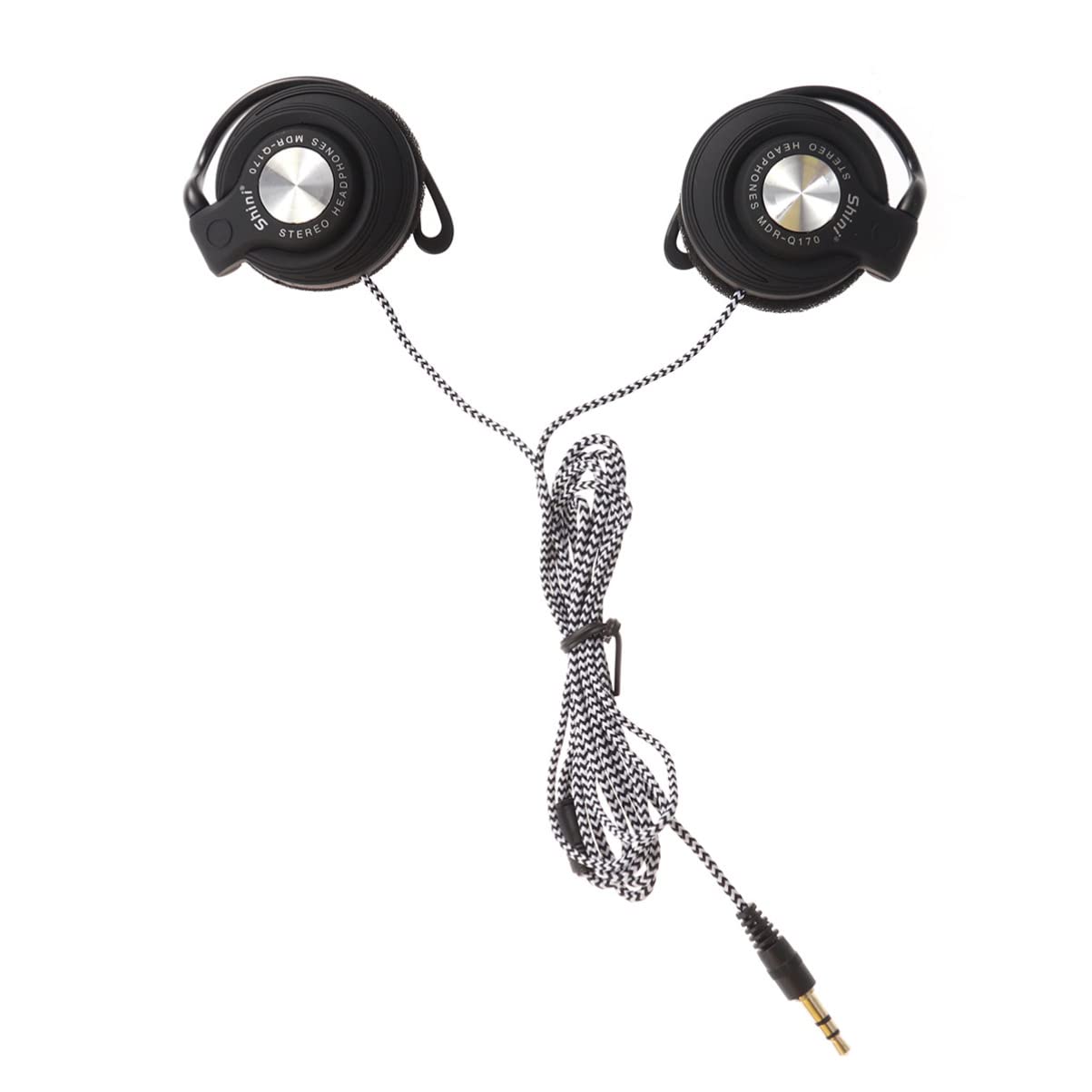 Mikikit Wired Workout Earphones with Ear Hook - Stereo Sound Headphones for Running, Gym & Sports - Secure Fit Over-Ear Headset (Black)