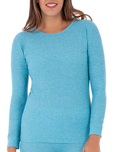 Fruit of the Loom Women's Waffle Thermal Crew Top - Soft Long Sleeve Shirt for Winter Warmth - Perfect for Layering, Casual Wear & Outdoor Activities