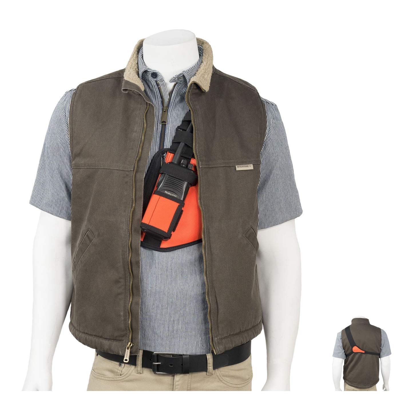 HOLSTERGUY RCH-101OR Adjustable Orange Radio Chest Harness & Shoulder Holster - Compatible with Motorola Radios & Walkie Talkies - Made in USA - Perfect for Construction, Security & Outdoor Adventures