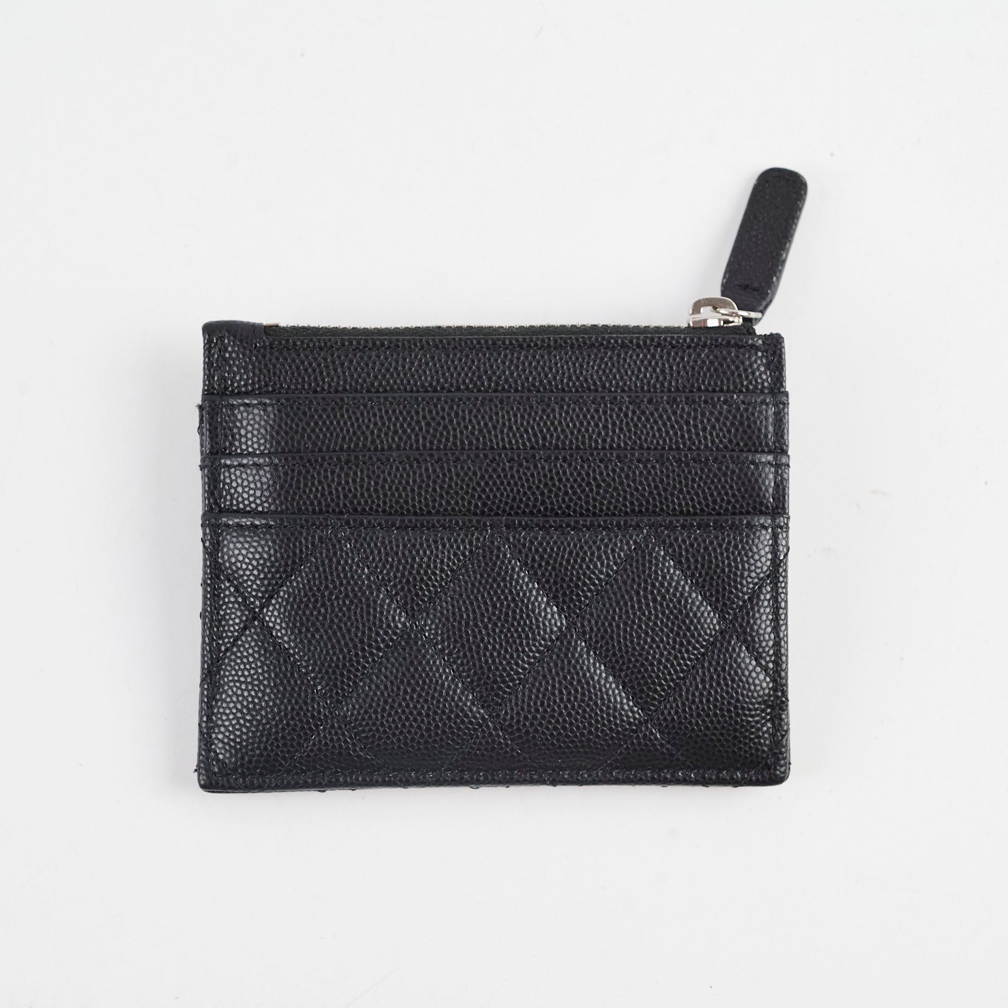 Chanel Classic Caviar Leather Card Holder Wallet - Black | Luxury Compact Credit Card Case for Women | Perfect for Everyday Use, Travel & Gifting