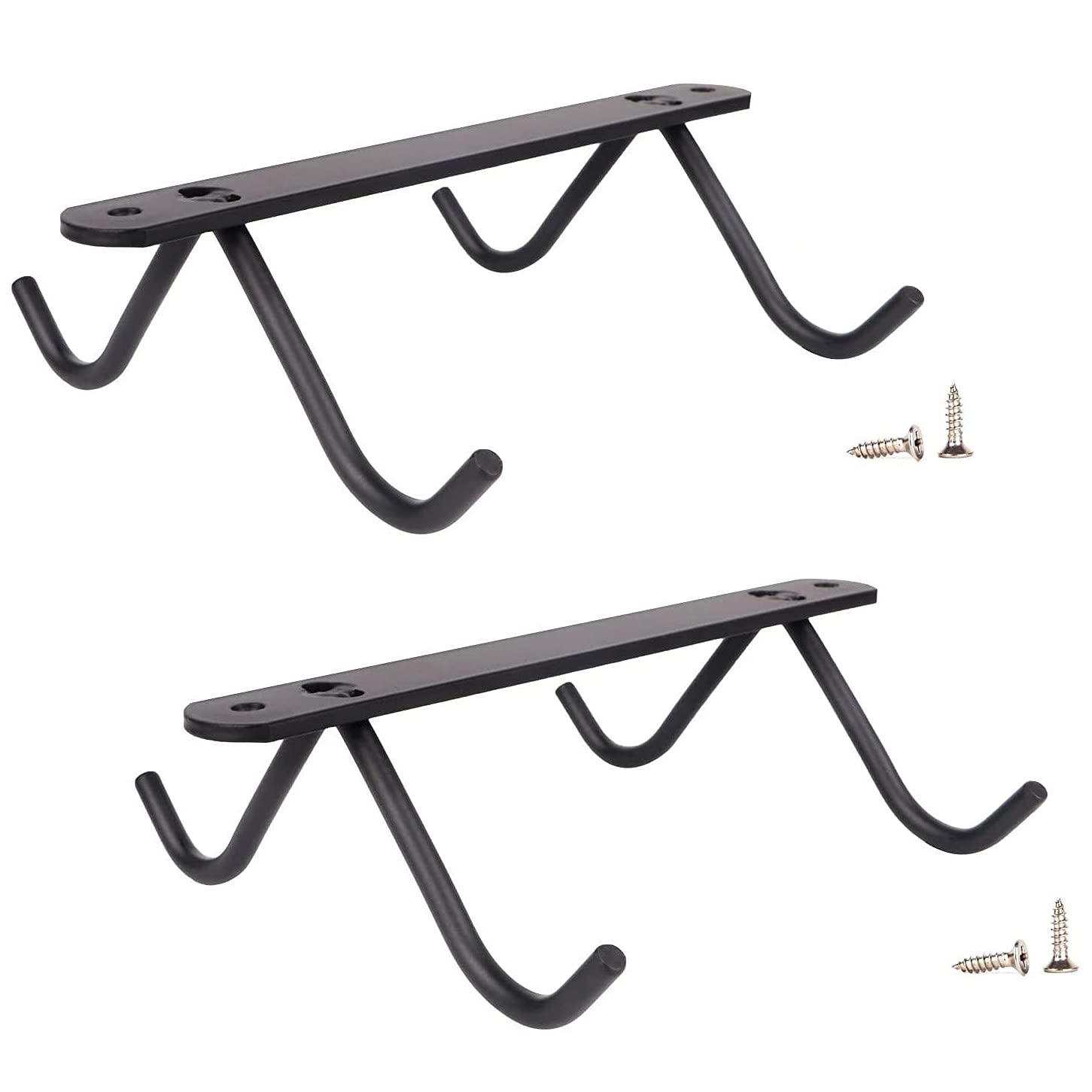Dedoot 4-Hook Under Cabinet Mug Holder Set of 2 - Black Metal Coffee Cup Rack for Mugs, Cups & Kitchen Utensils - Perfect for Small Kitchen Organization & Space Saving Storage