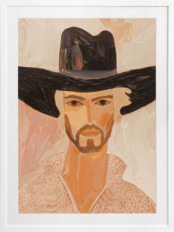Desert Drifter Cowboy Framed Art Print - Western Wall Decor for Home, Office & Cabin - Perfect for Living Room, Bedroom & Man Cave Decor