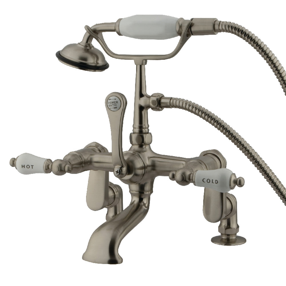 Kingston Brass CC653T8 Vintage Adjustable Center Deck Mount Tub Faucet - Antique Bronze Finish for Bathroom Sink & Bathtub | Perfect for Vintage Style Bathroom Renovation & Spa Retreats