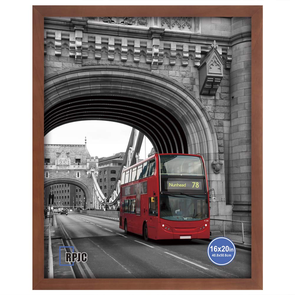 16x20 Inch Solid Wood Poster Frame - Wall Mount Hanging Picture Frame in Brown - Perfect for Home Decor, Office Art Display & Gift Giving